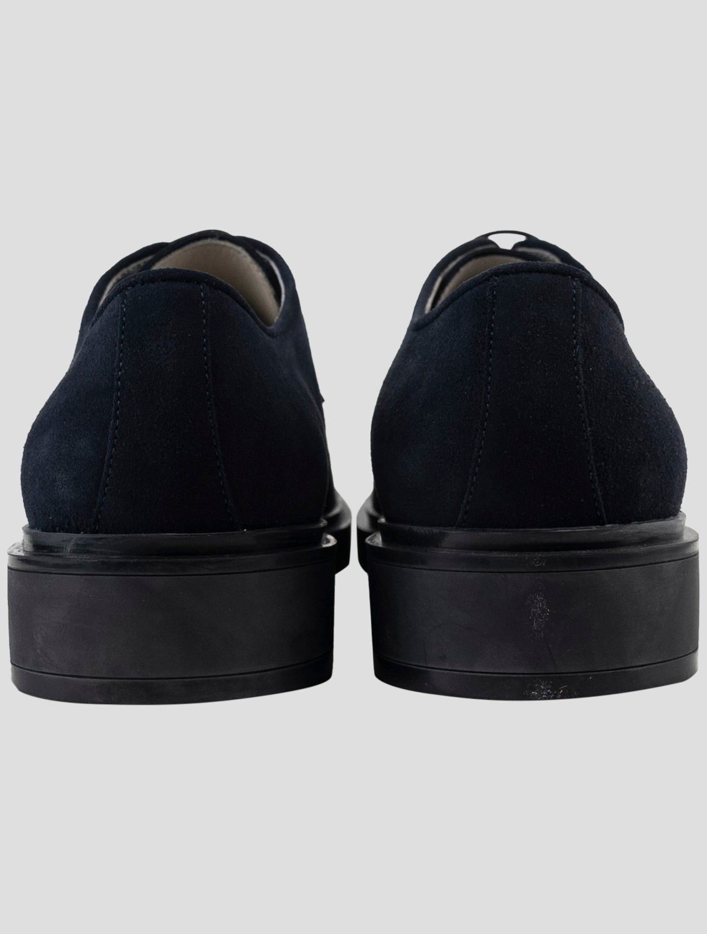Kiton Blue Leather Suede Dress Shoes