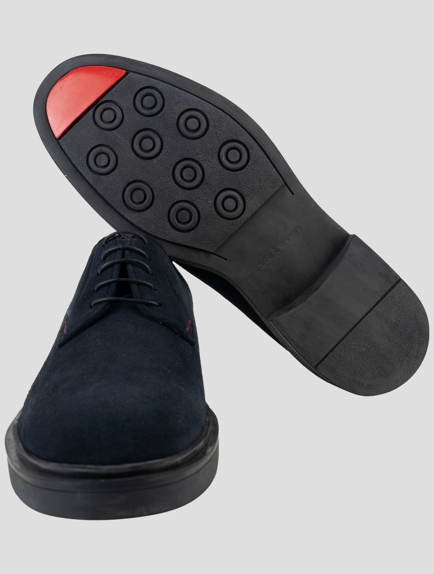 Kiton Blue Leather Suede Dress Shoes