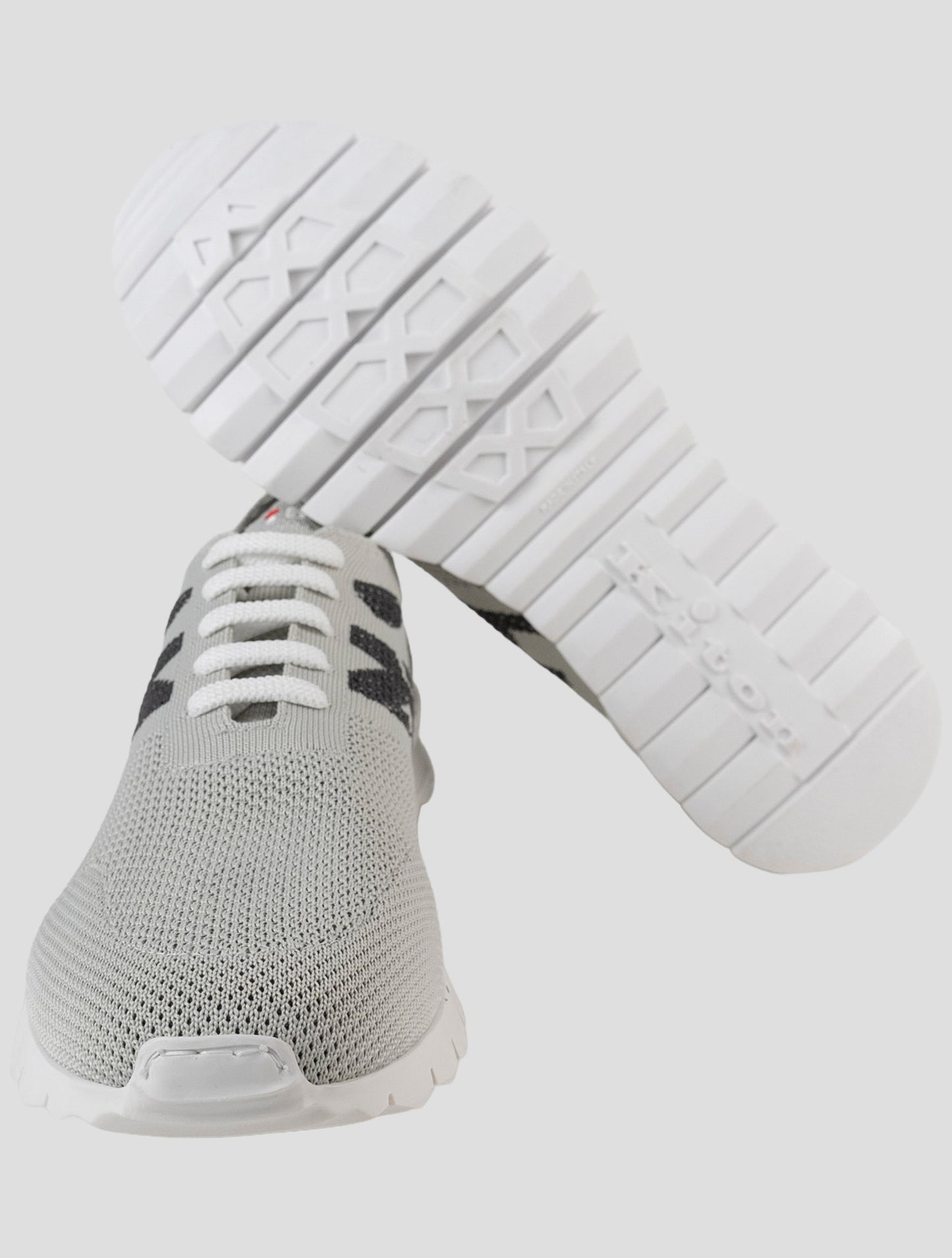 Kiton Gray Cotton Ea Sneakers