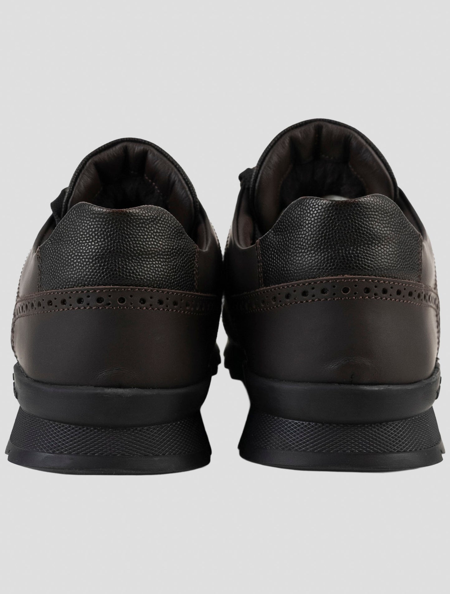 Kiton Brown Virgin Wool Pa Sneakers