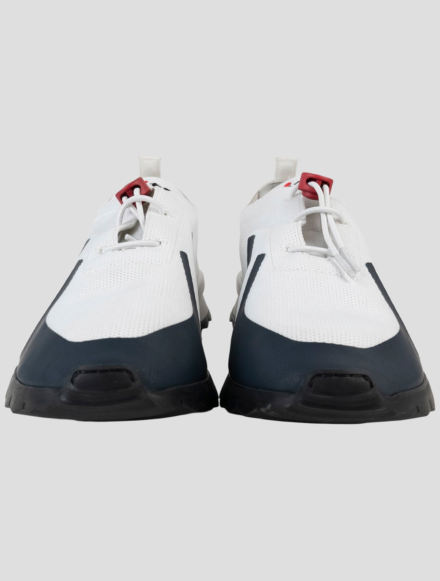 Kiton White Blue Cotton Ea Sneakers
