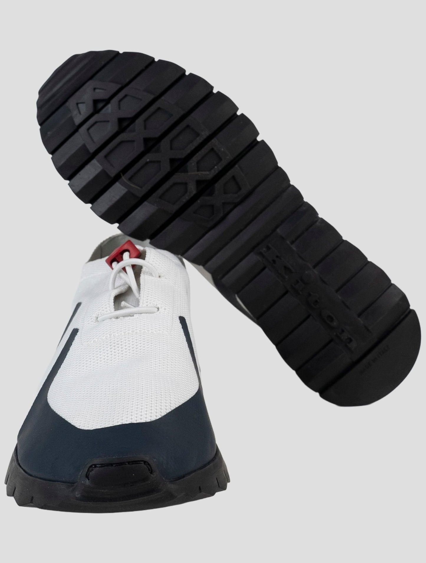 Kiton White Blue Cotton Ea Sneakers