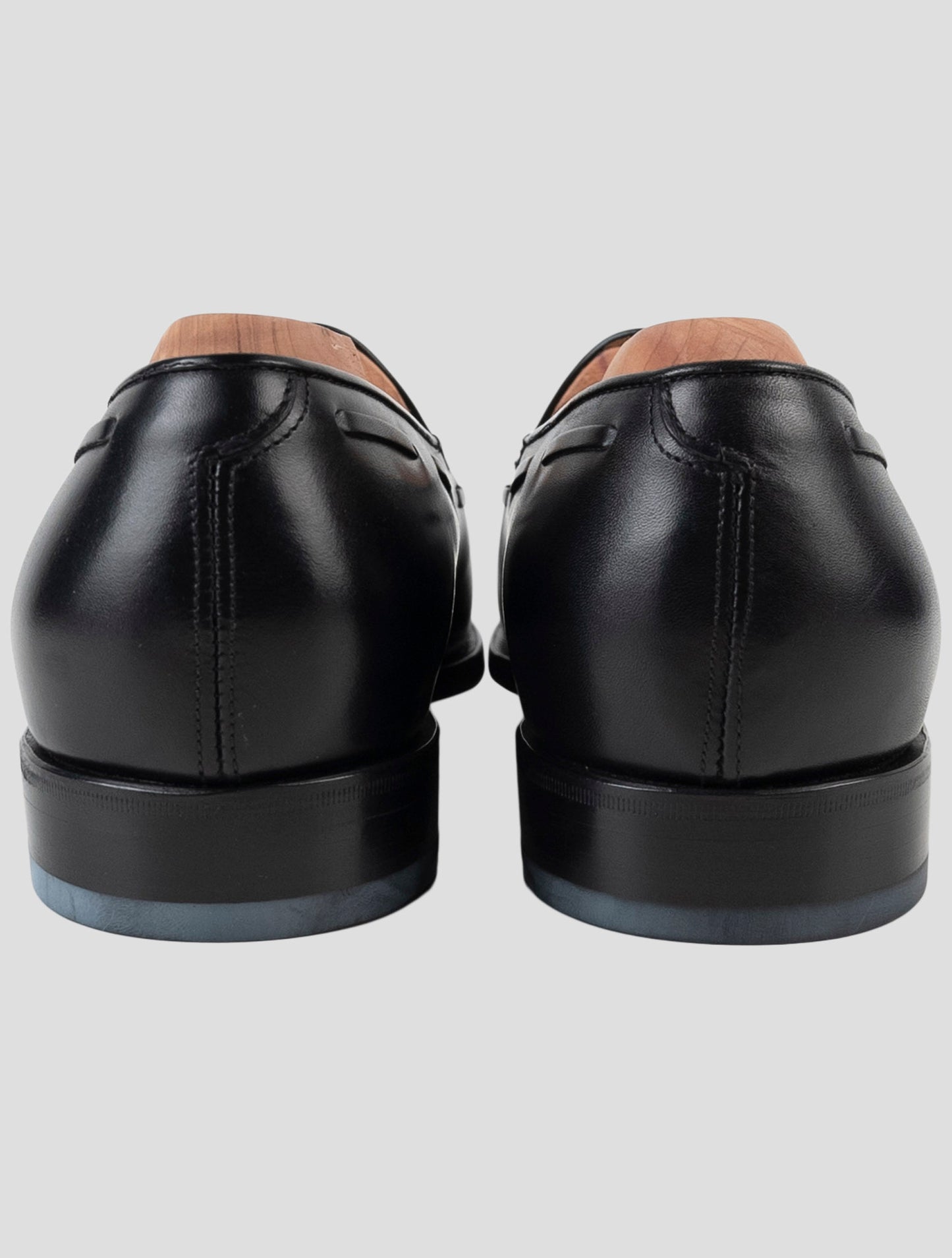 Kiton Black Leather Loafers