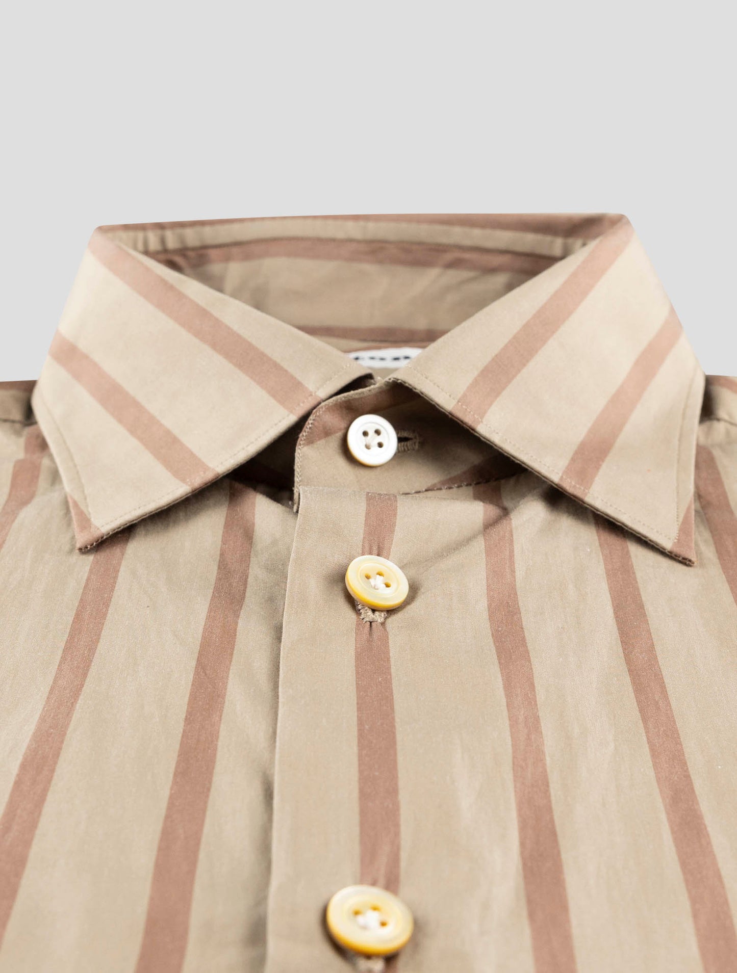 Kiton Brown Cotton Shirt