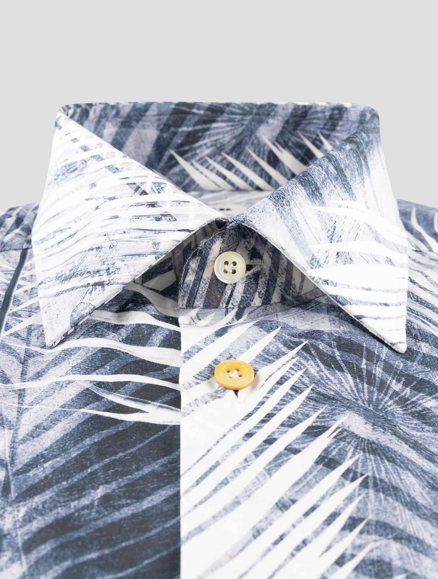 Kiton Blue White Cotton Shirt
