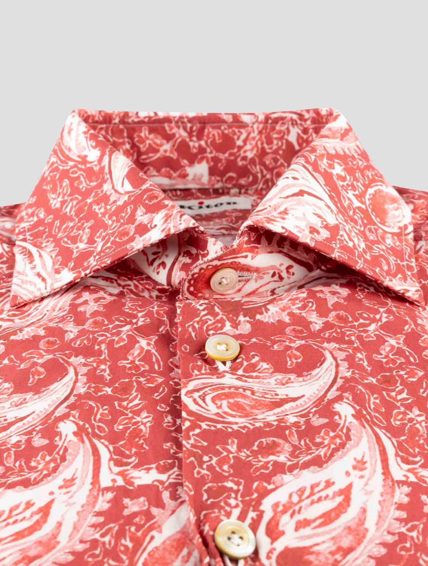 Kiton Red Cotton Shirt