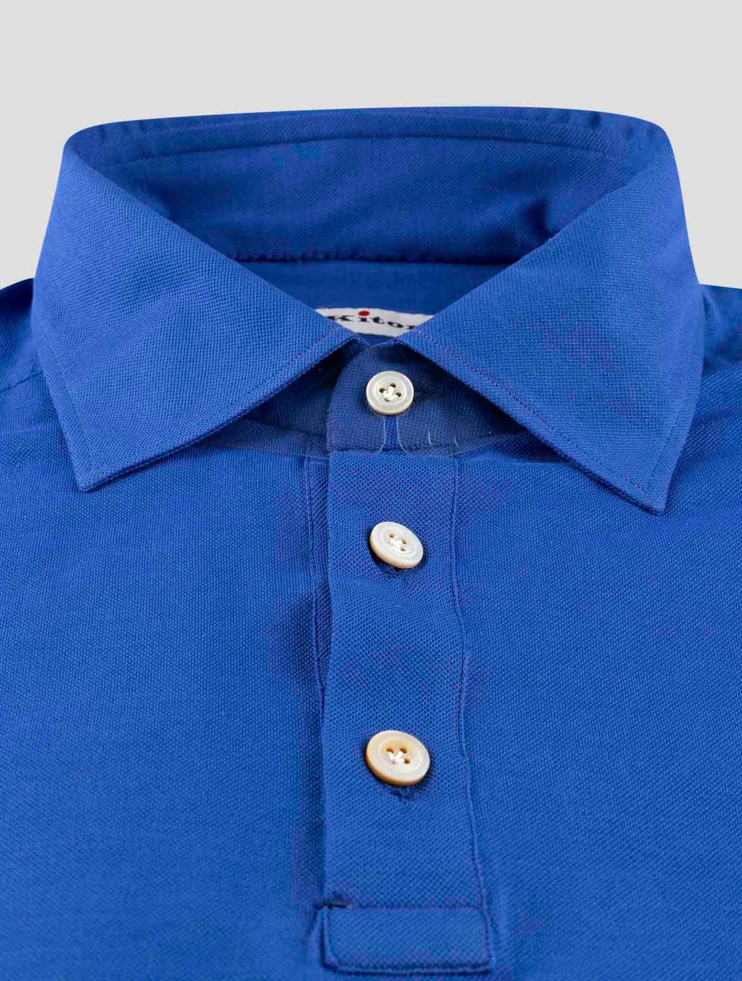 Kiton Blue Cotton Sweater Polo