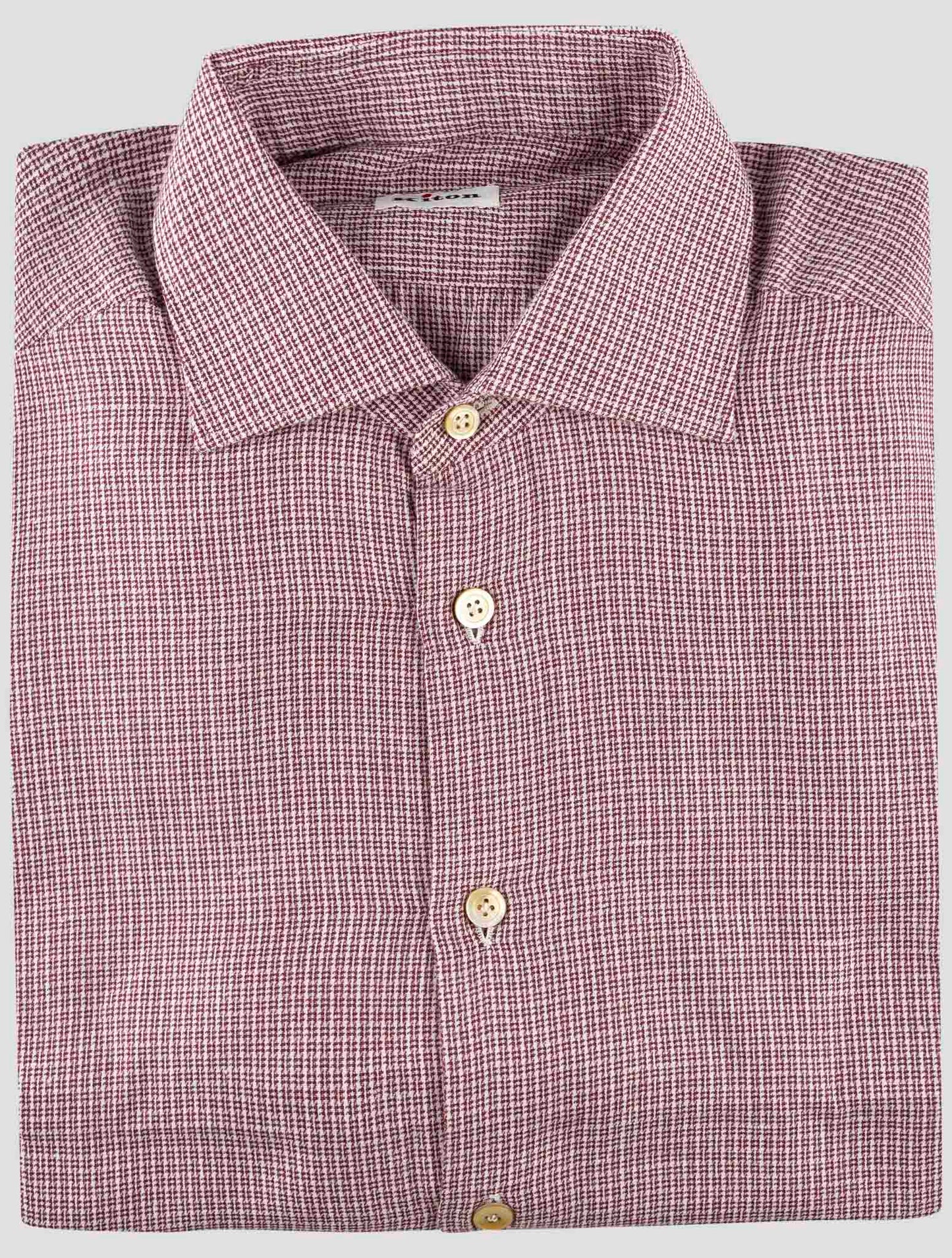 Kiton Red White Cotton Shirt