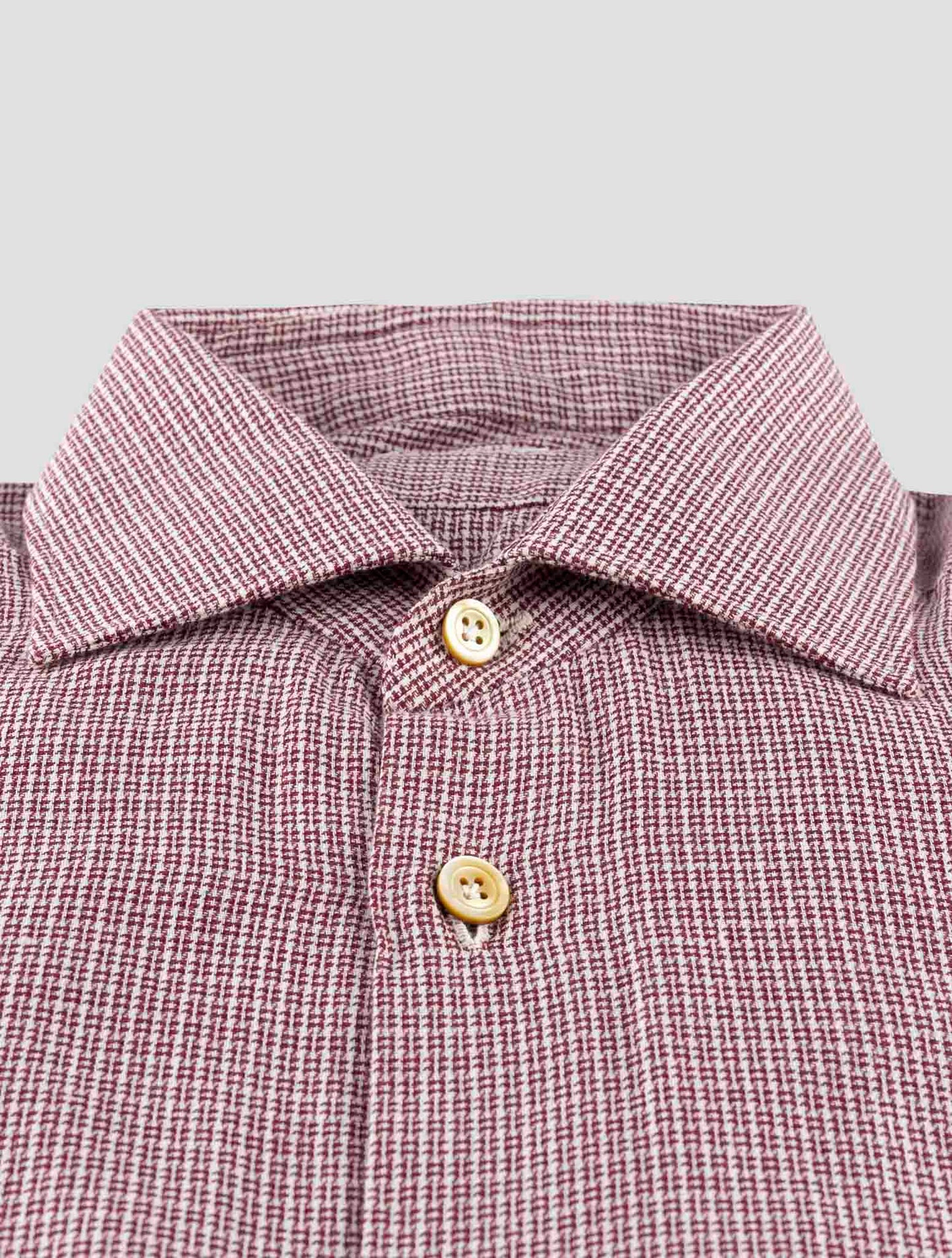 Kiton Red White Cotton Shirt