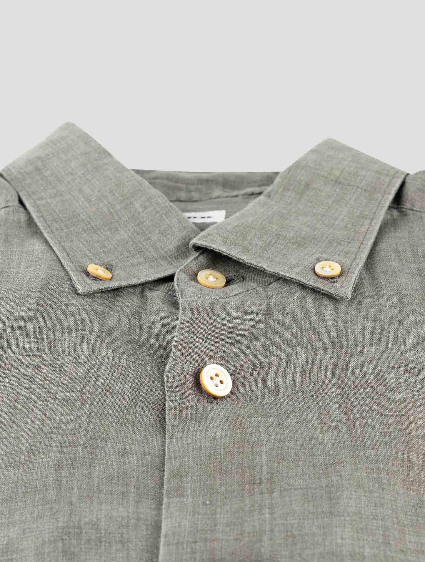 Kiton Gray Linen Shirt