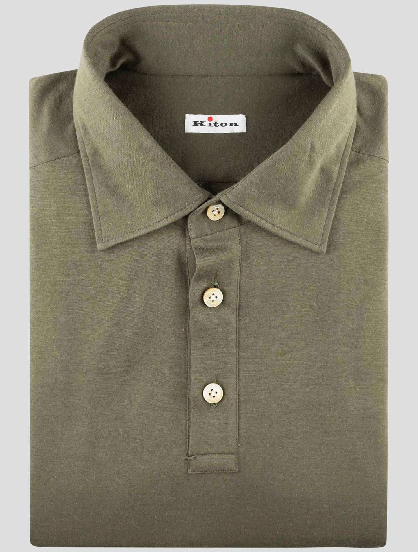 Kiton Green Cotton Sweater Polo