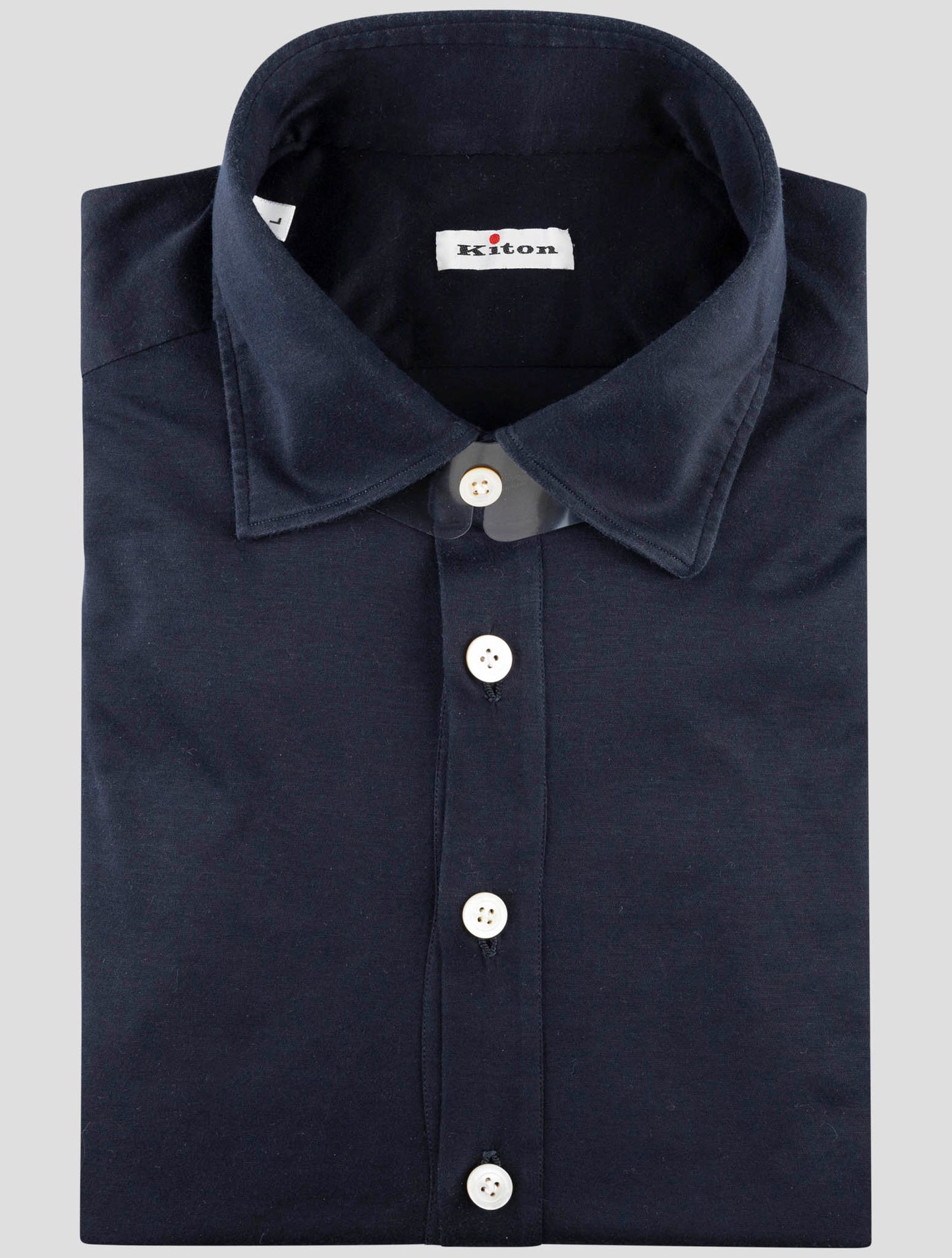 Kiton Blue Cotton Shirt