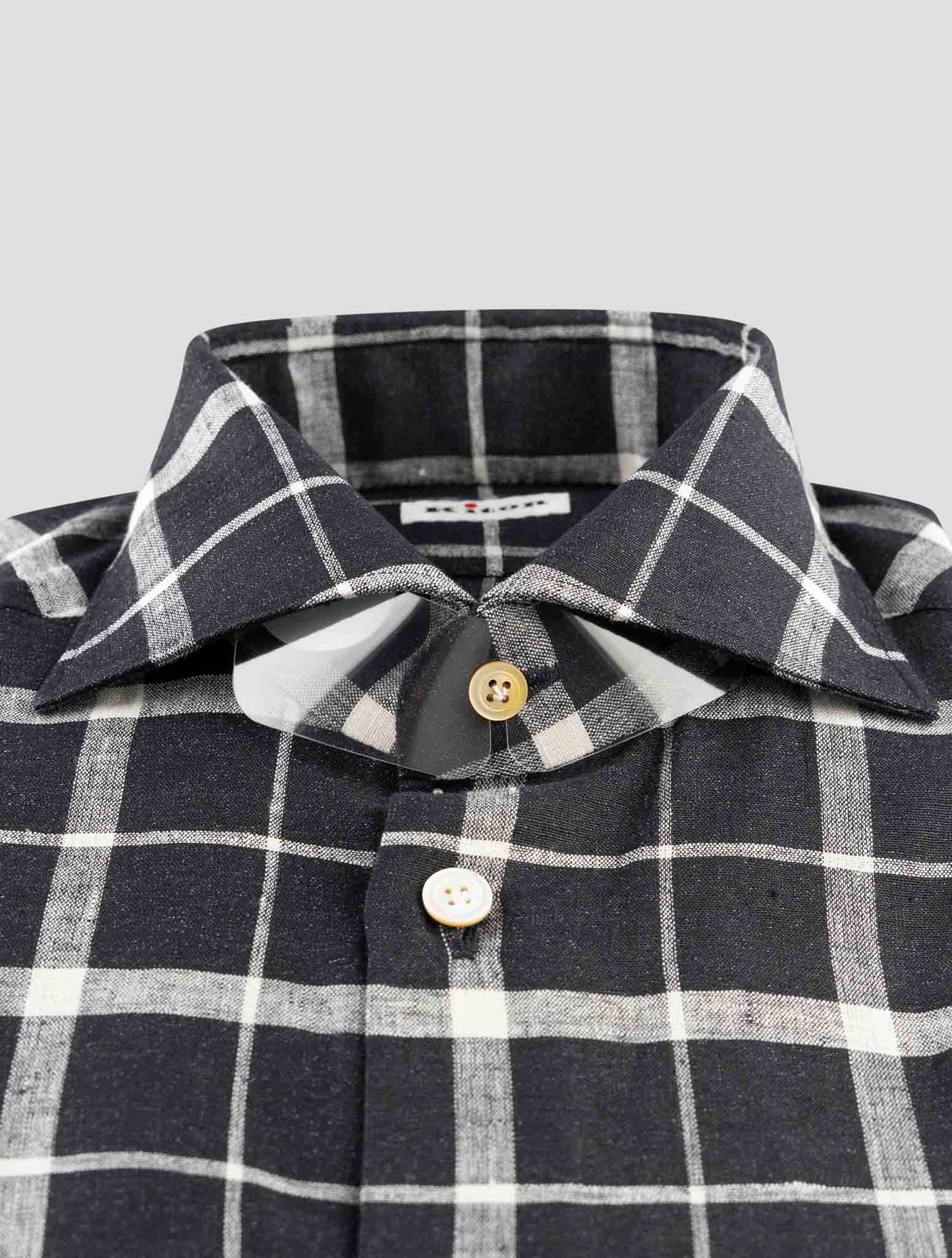 Kiton Dark Gray Linen Pl Ea Shirt