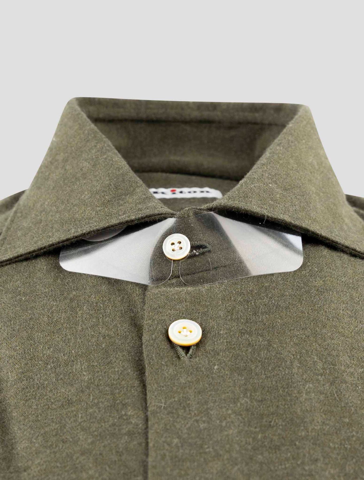 Kiton Green Cotton Cashmere Shirt