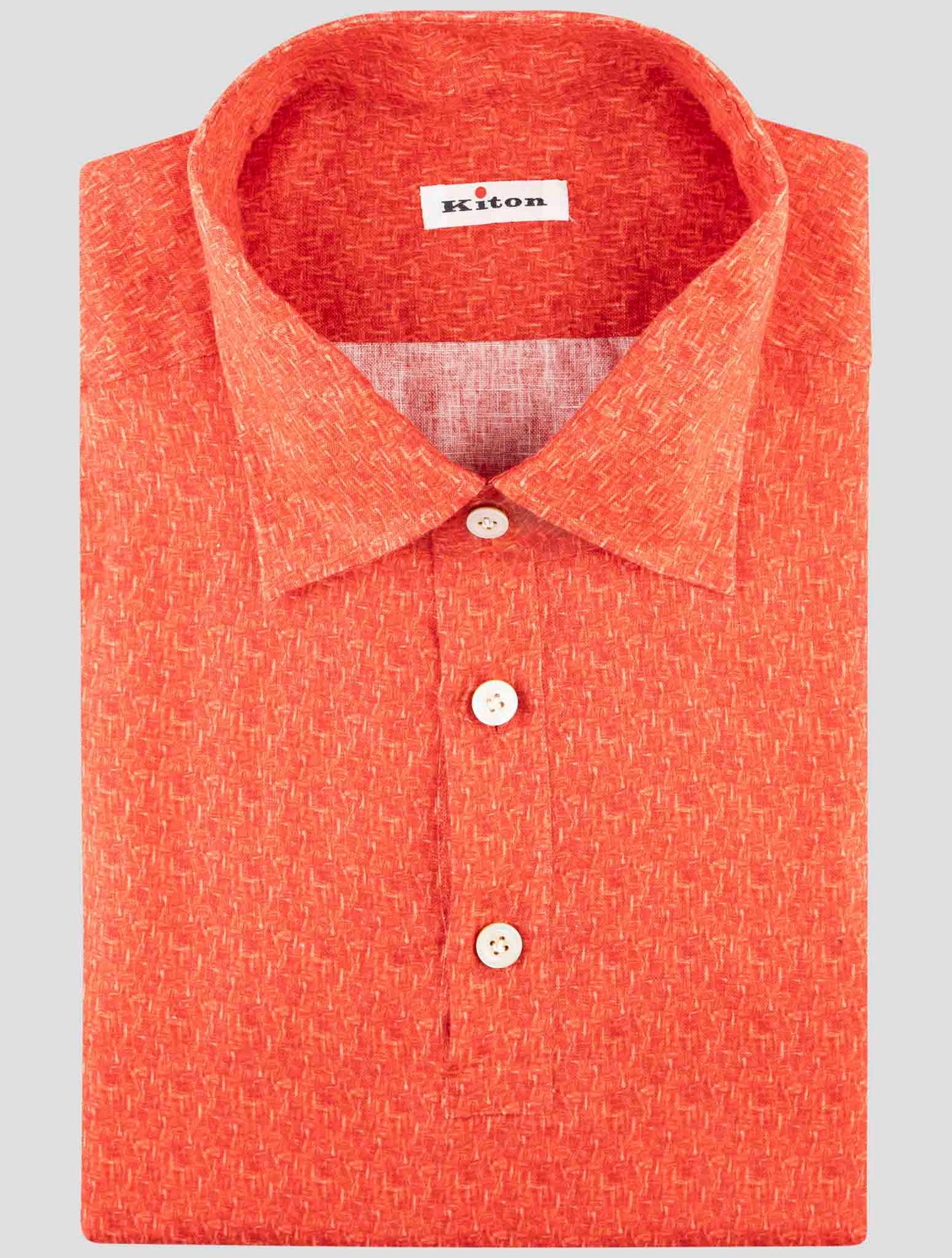 Kiton Red Linen Sweater Polo
