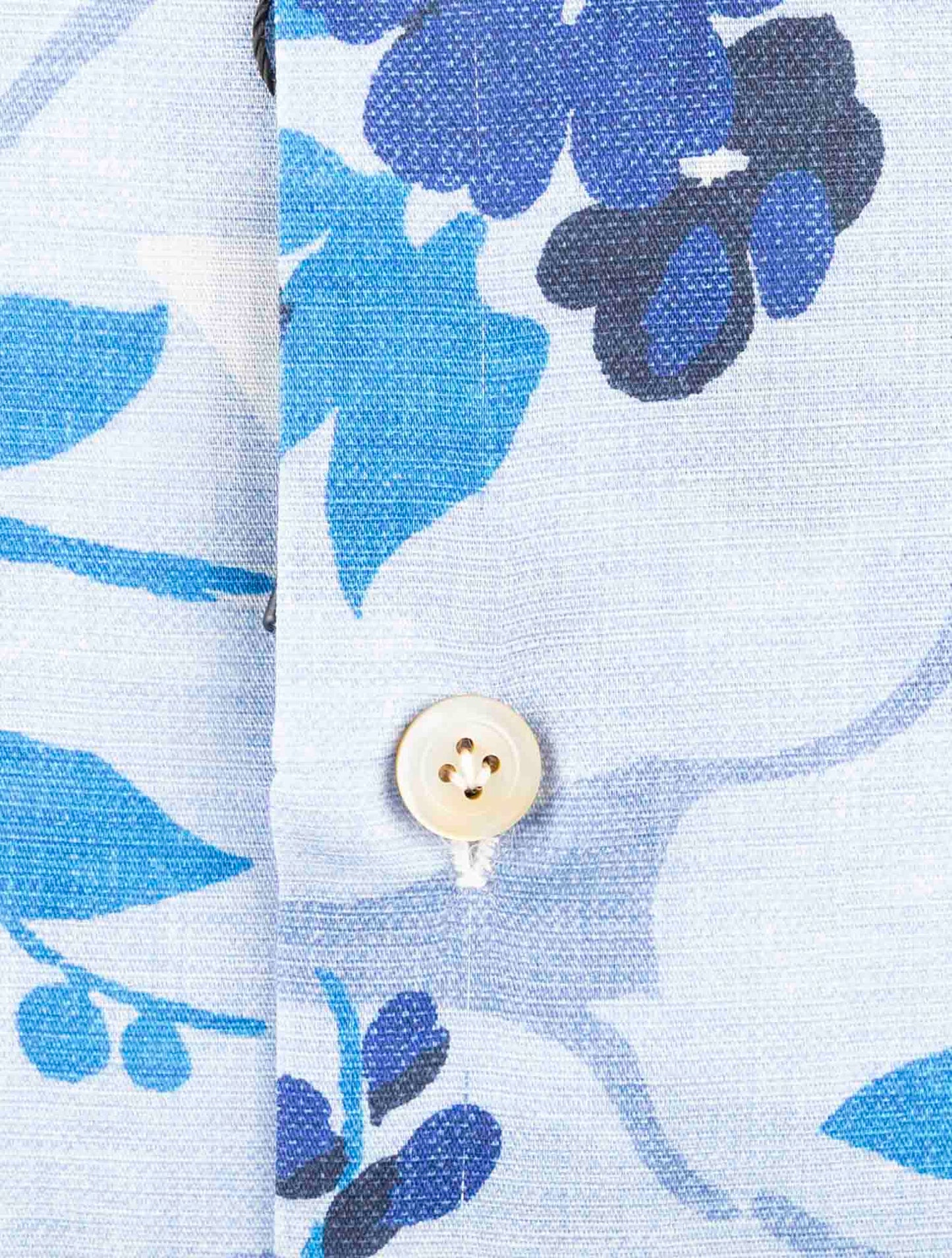 Kiton Blue Cotton Linen Shirt