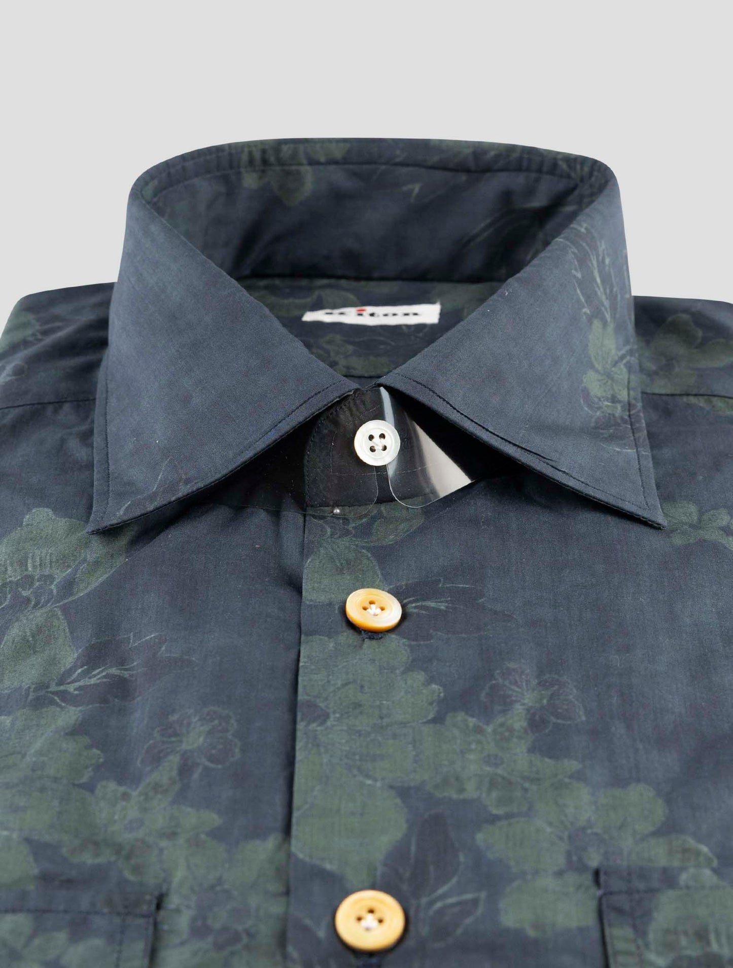 Kiton Green Blue Cotton Shirt