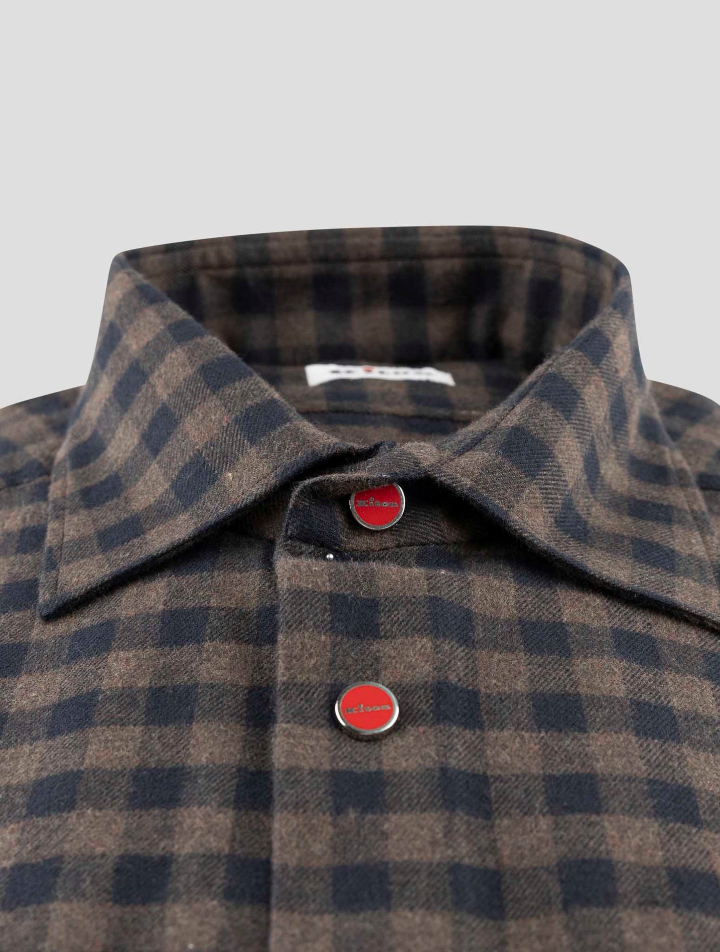 Kiton Blue Brown Cotton Shirt