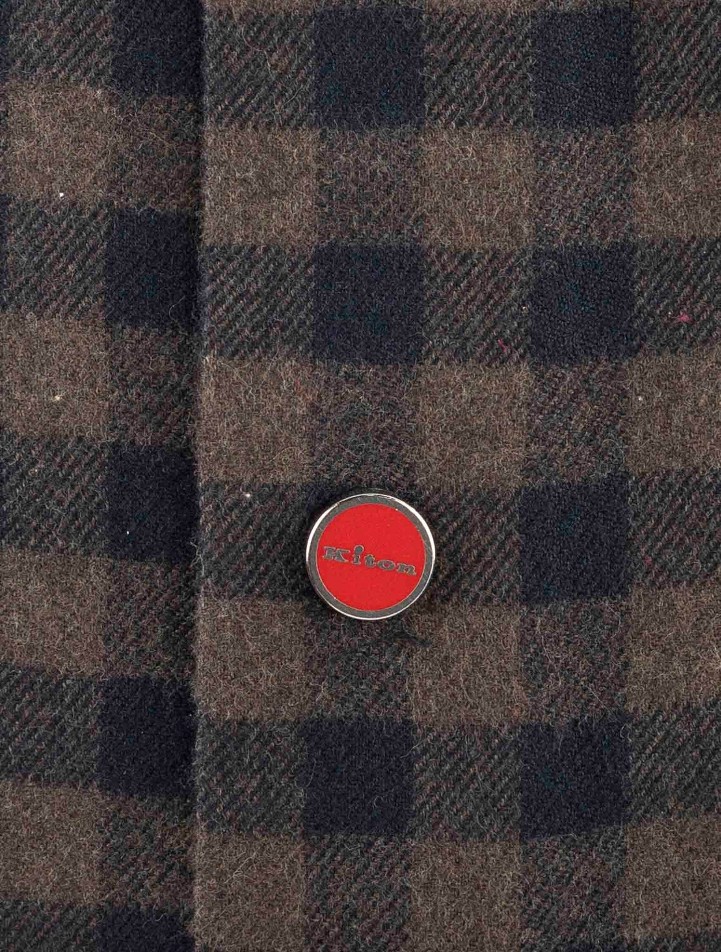 Kiton Blue Brown Cotton Shirt