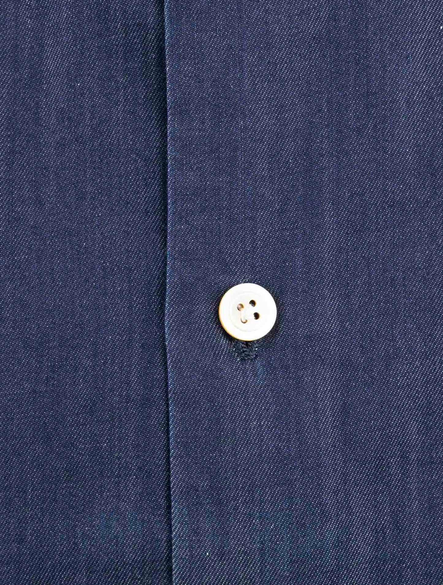Kiton Blue Cotton Korean Shirt