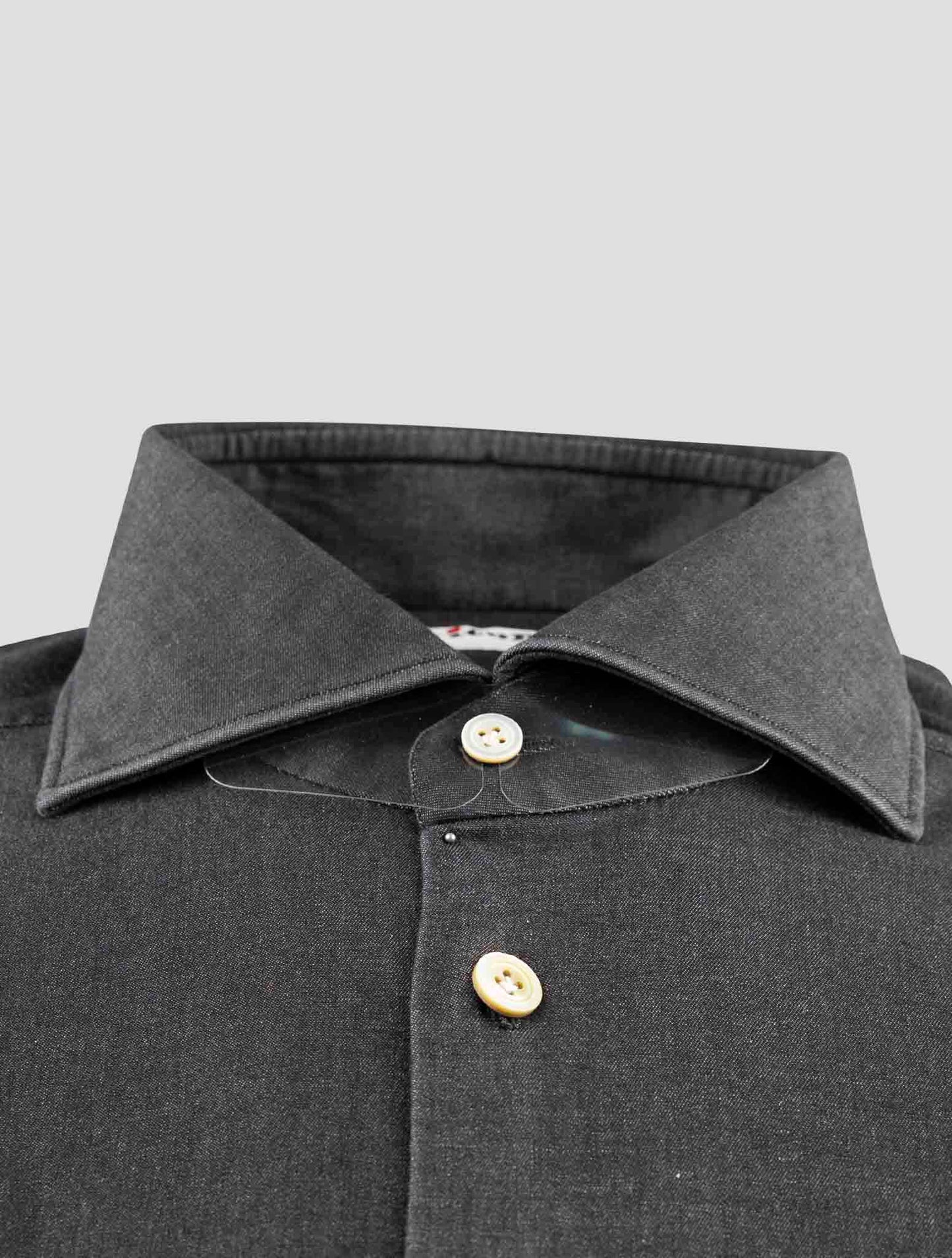 Kiton Dark Gray Cotton Ea Shirt
