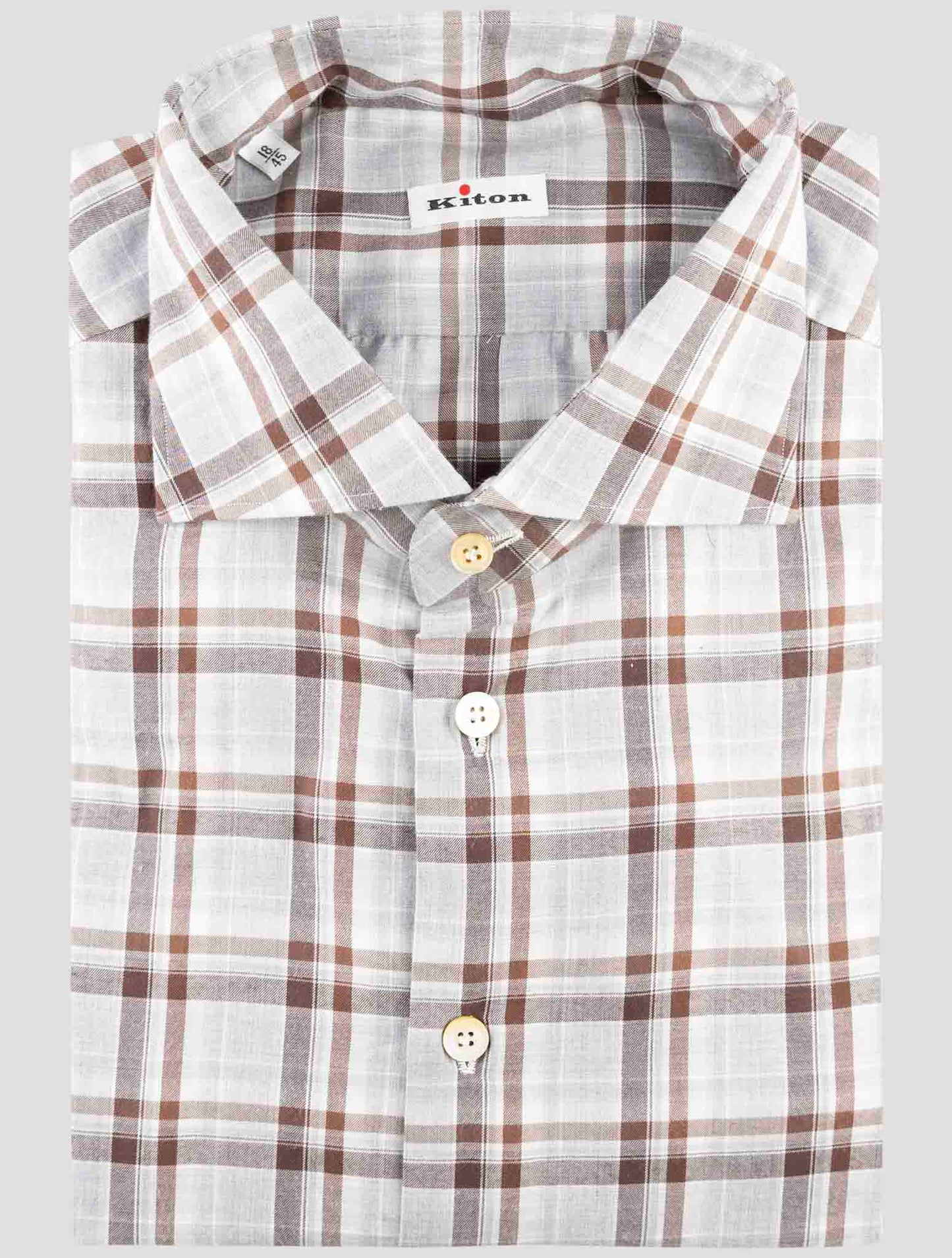 Kiton Brown Cotton Shirt