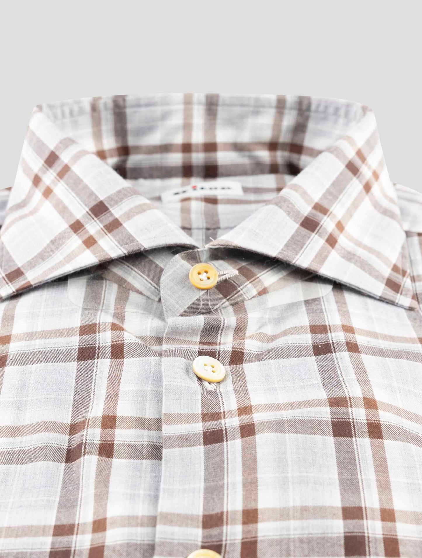 Kiton Brown Cotton Shirt