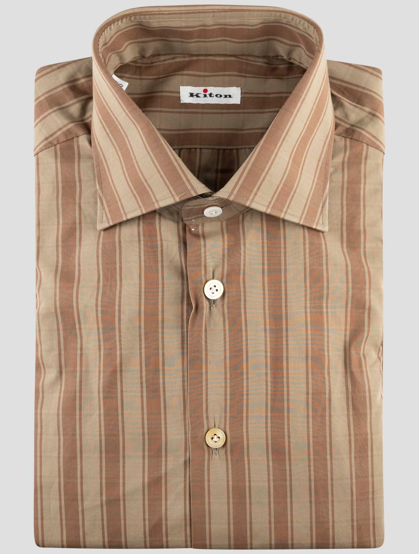 Kiton Brown Cotton Shirt