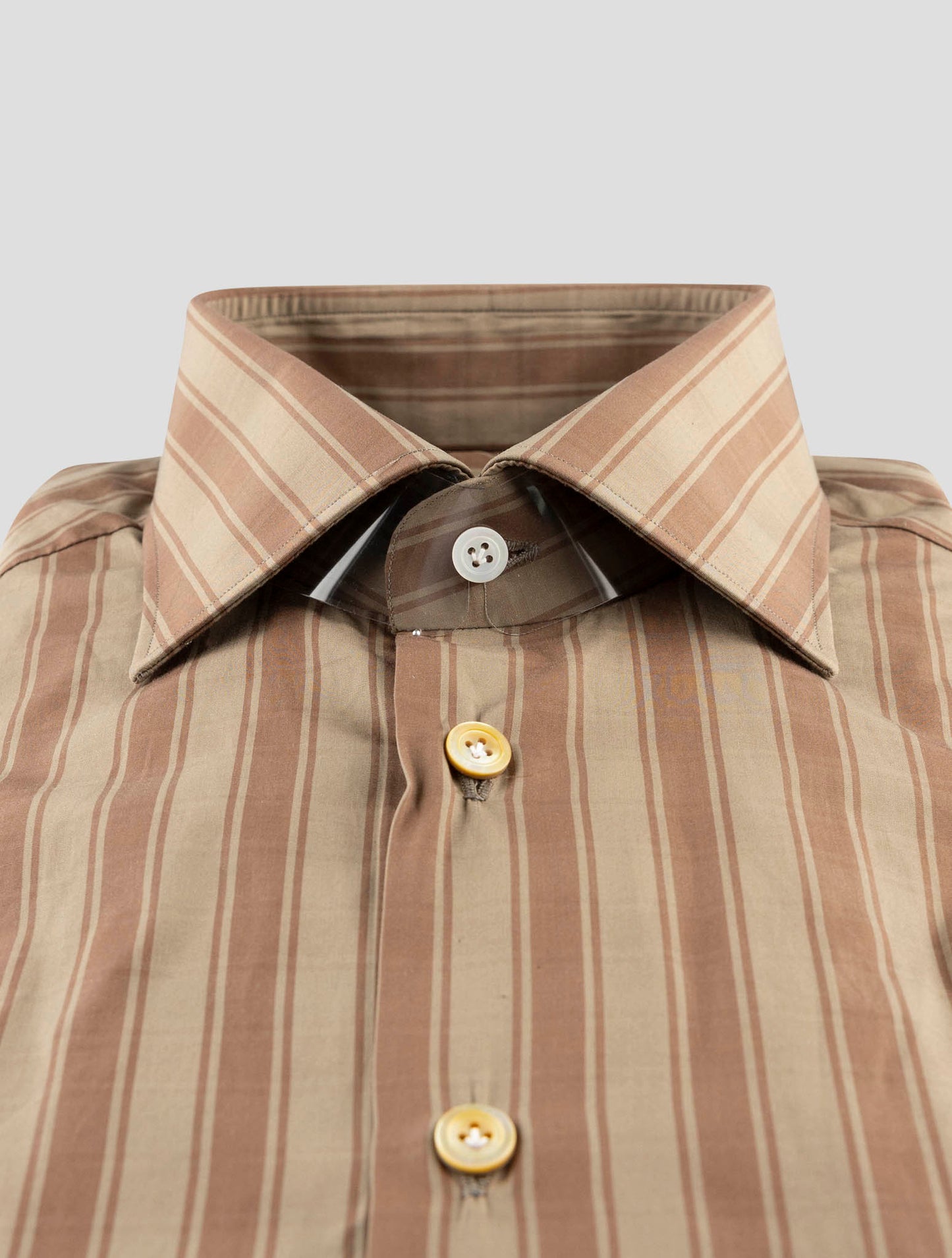 Kiton Brown Cotton Shirt