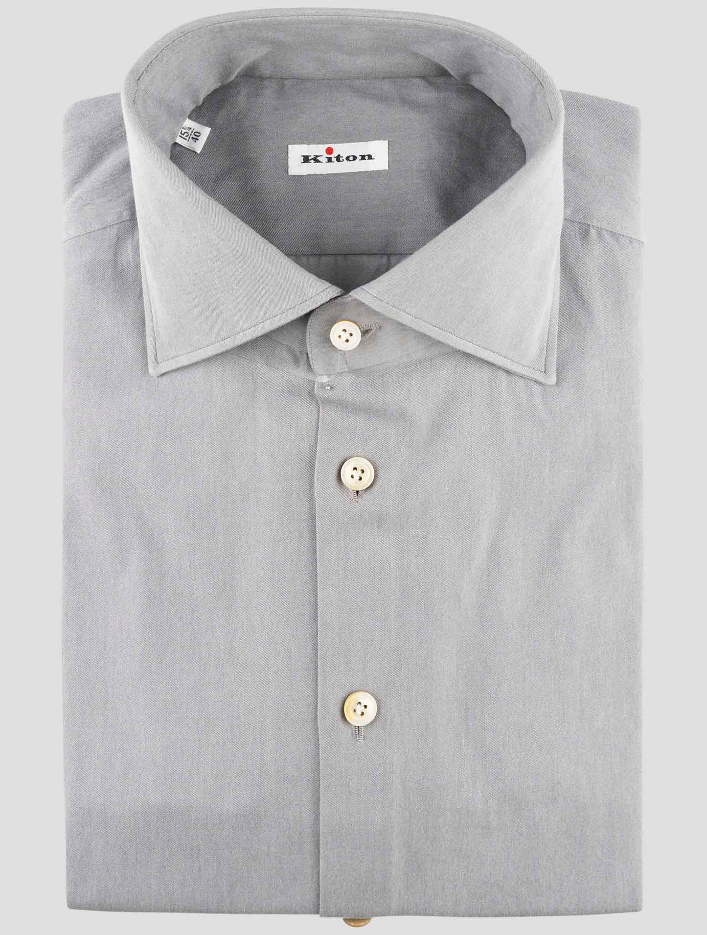 Kiton Gray Cotton Shirt