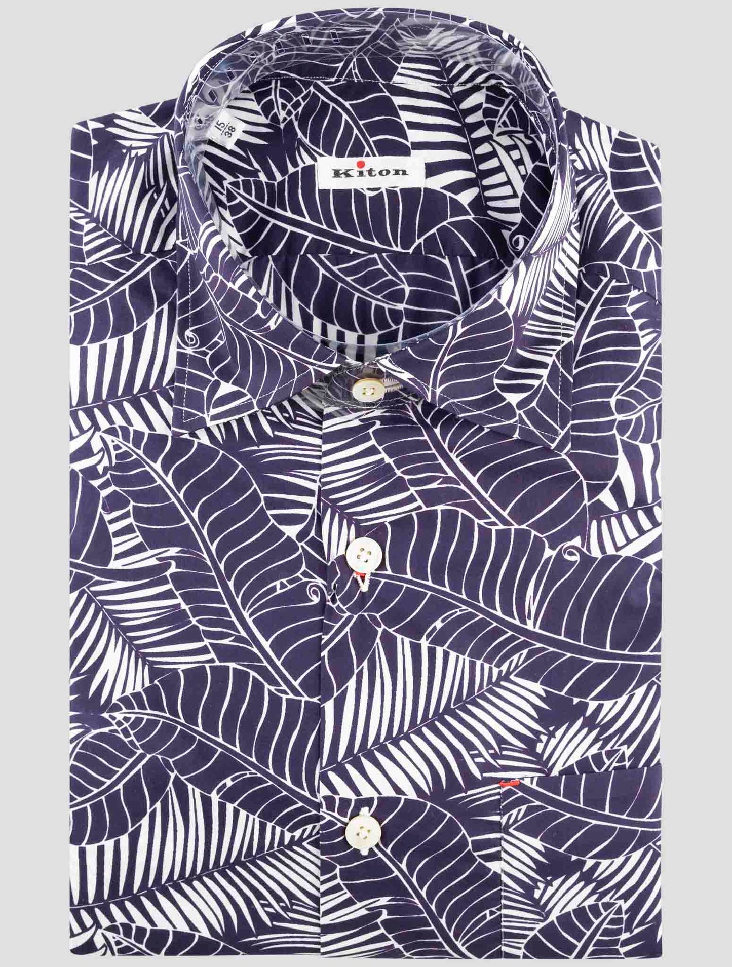 Kiton Blue Cotton Shirt