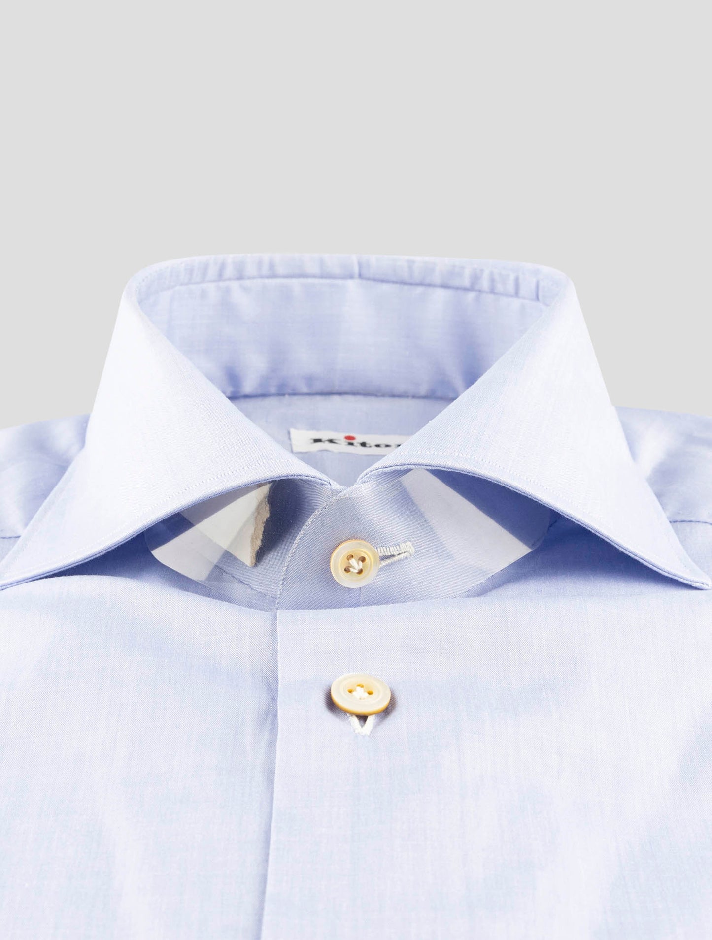 Kiton Blue Cotton Shirt