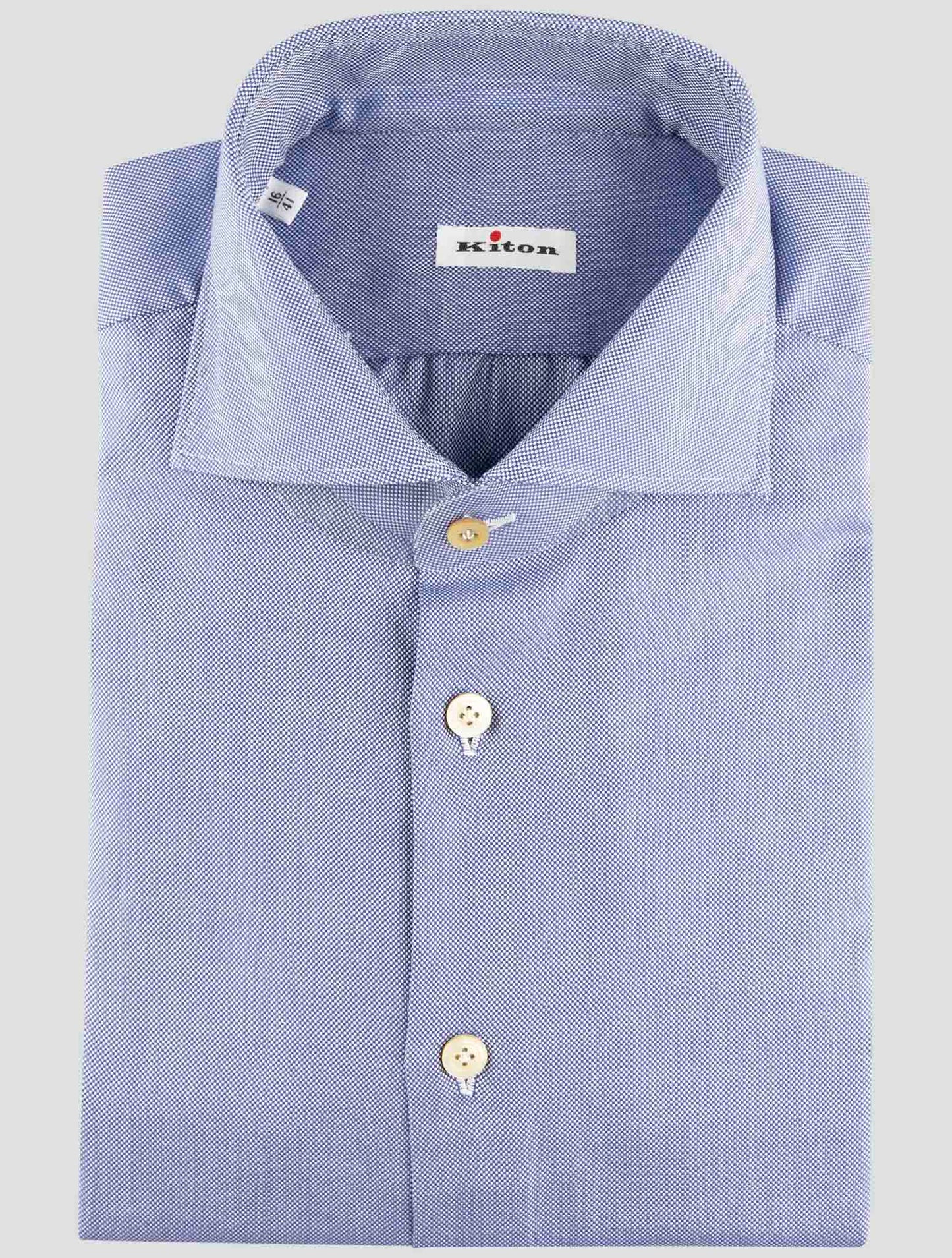 Kiton Blue Cotton Shirt