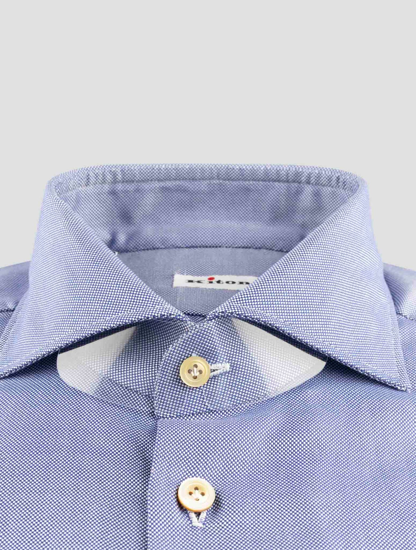 Kiton Blue Cotton Shirt