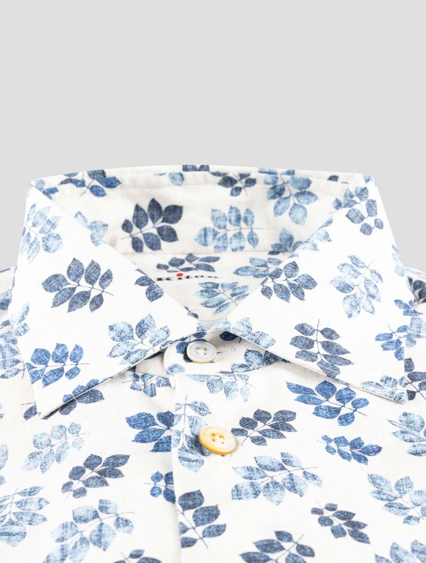 Kiton White Blue Cotton Shirt