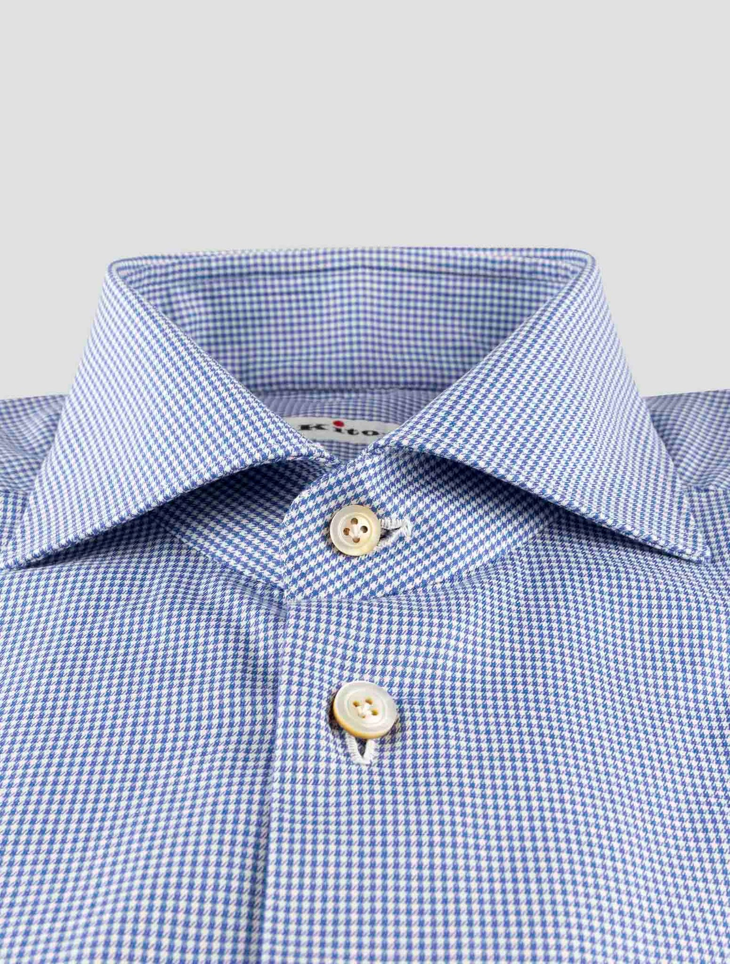 Kiton Blue Cotton Shirt