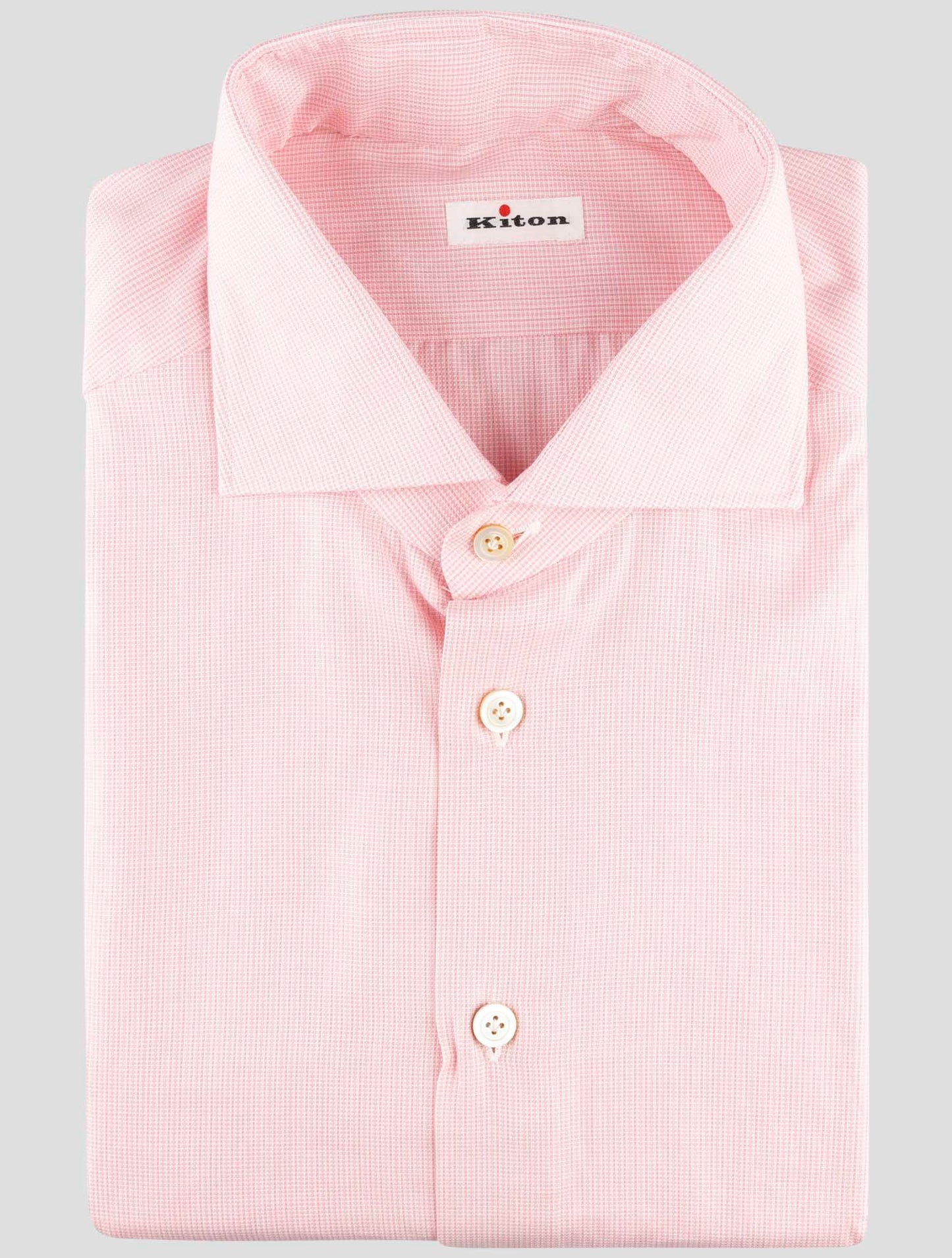 Kiton Pink White Cotton Shirt