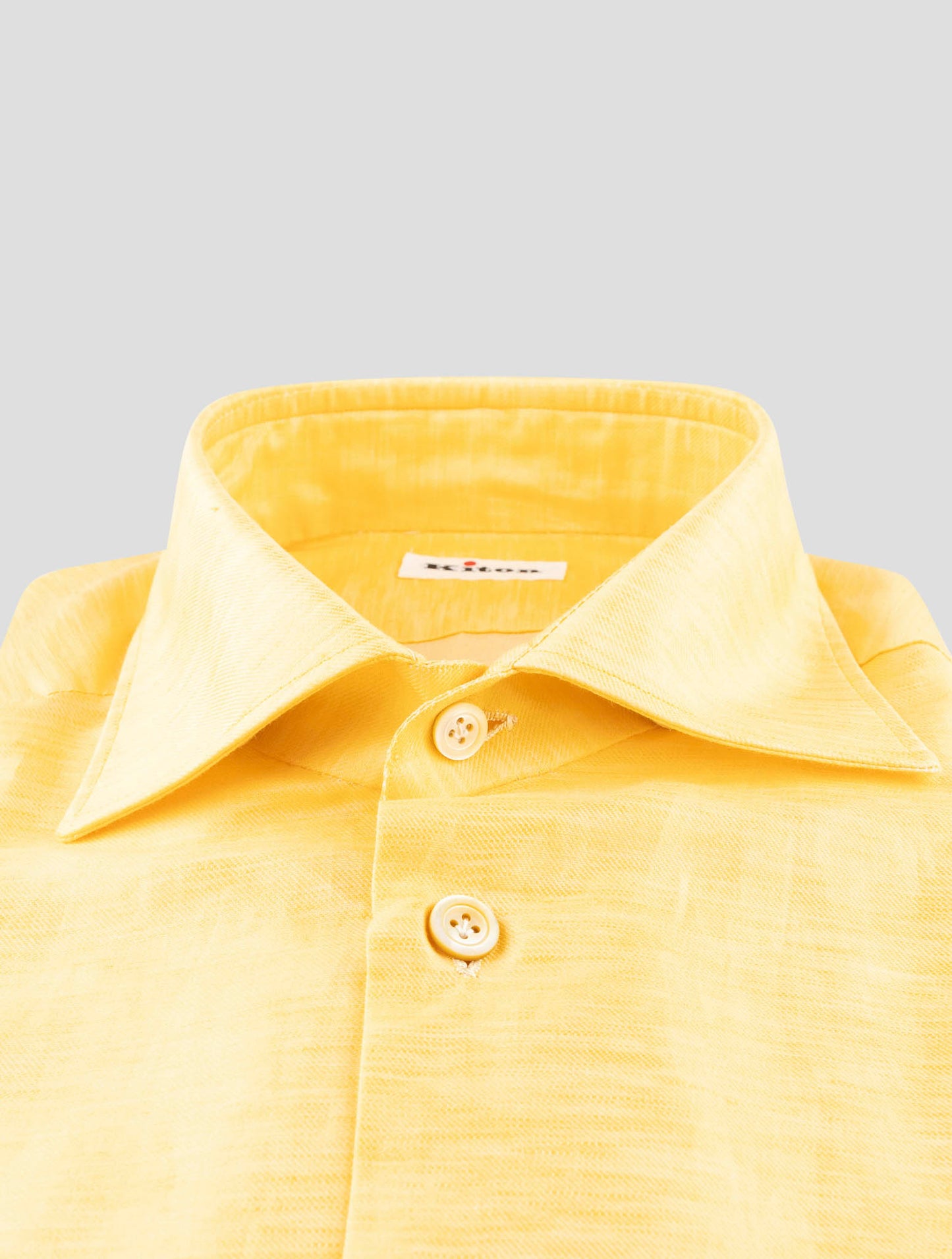 Kiton Yellow Cotton Linen Shirt