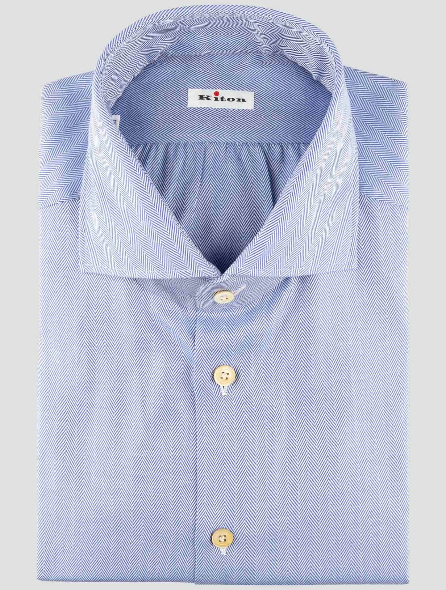 Kiton Blue Cotton Shirt