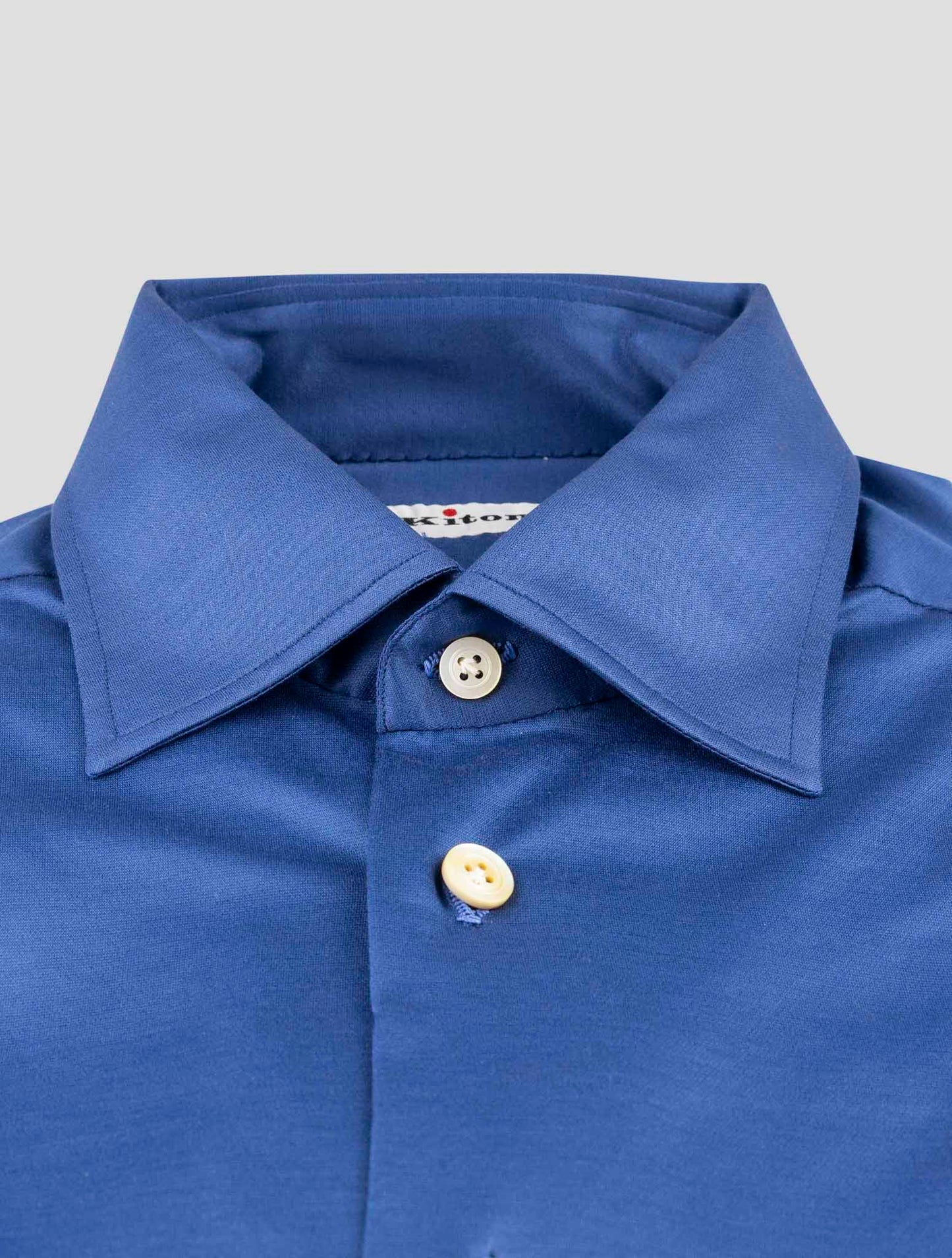 Kiton Blue Cotton Shirt
