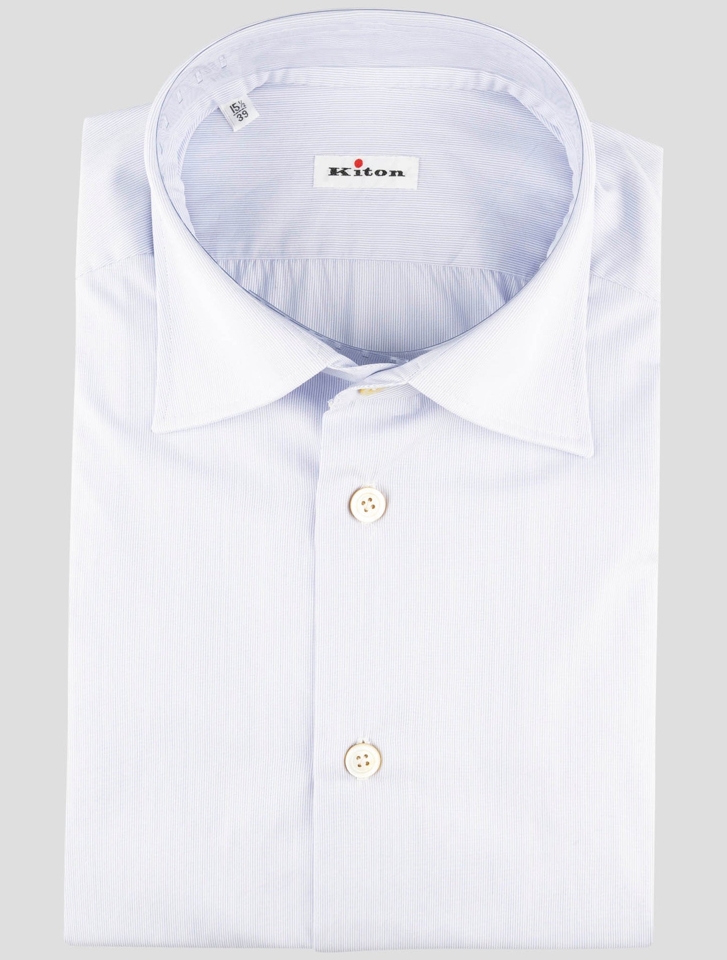 Kiton Blue Cotton Shirt