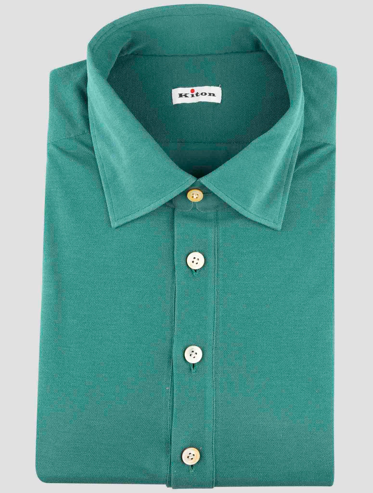 Kiton Green Cotton Sweater Polo