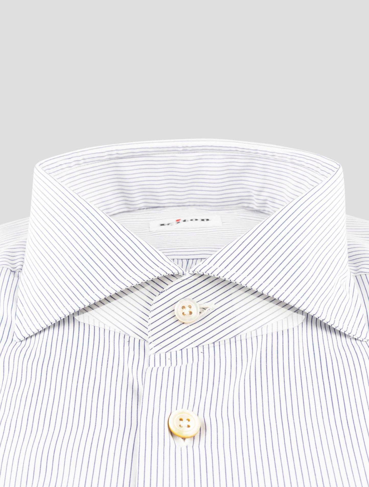 Kiton Blue White Cotton Shirt