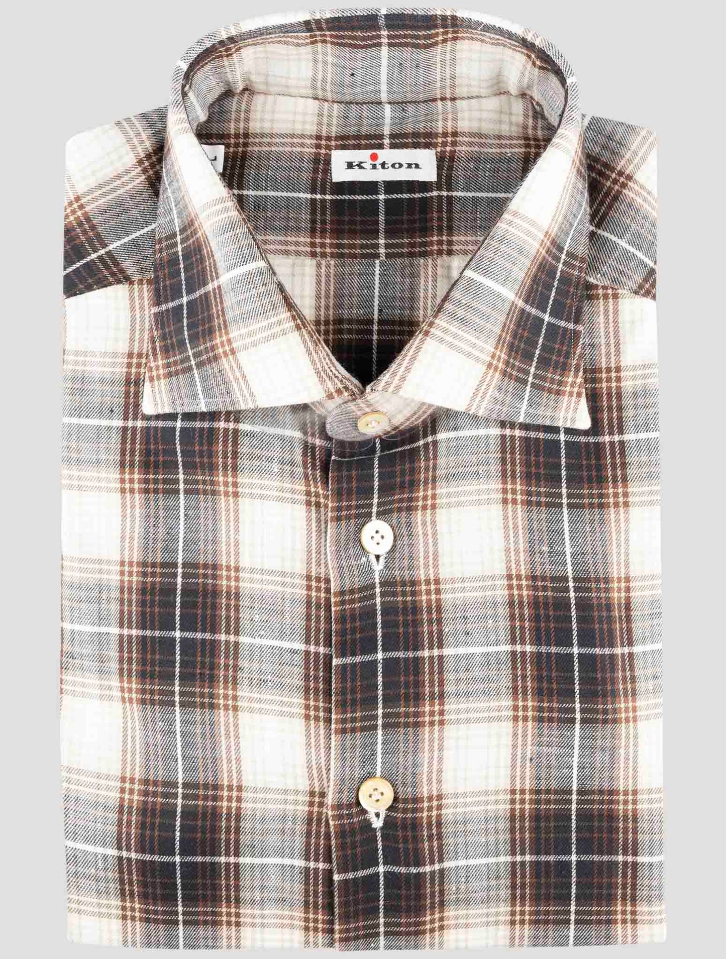 Kiton Gray Cotton Shirt