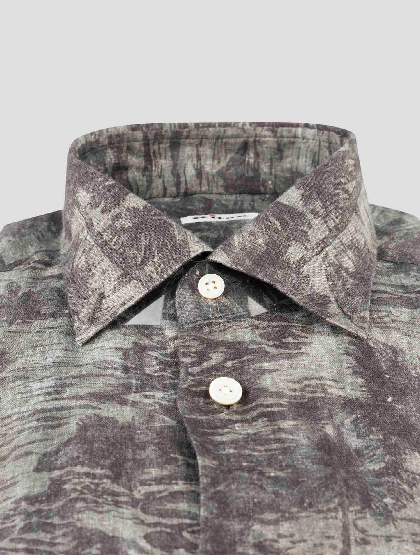 Kiton Gray Linen Shirt