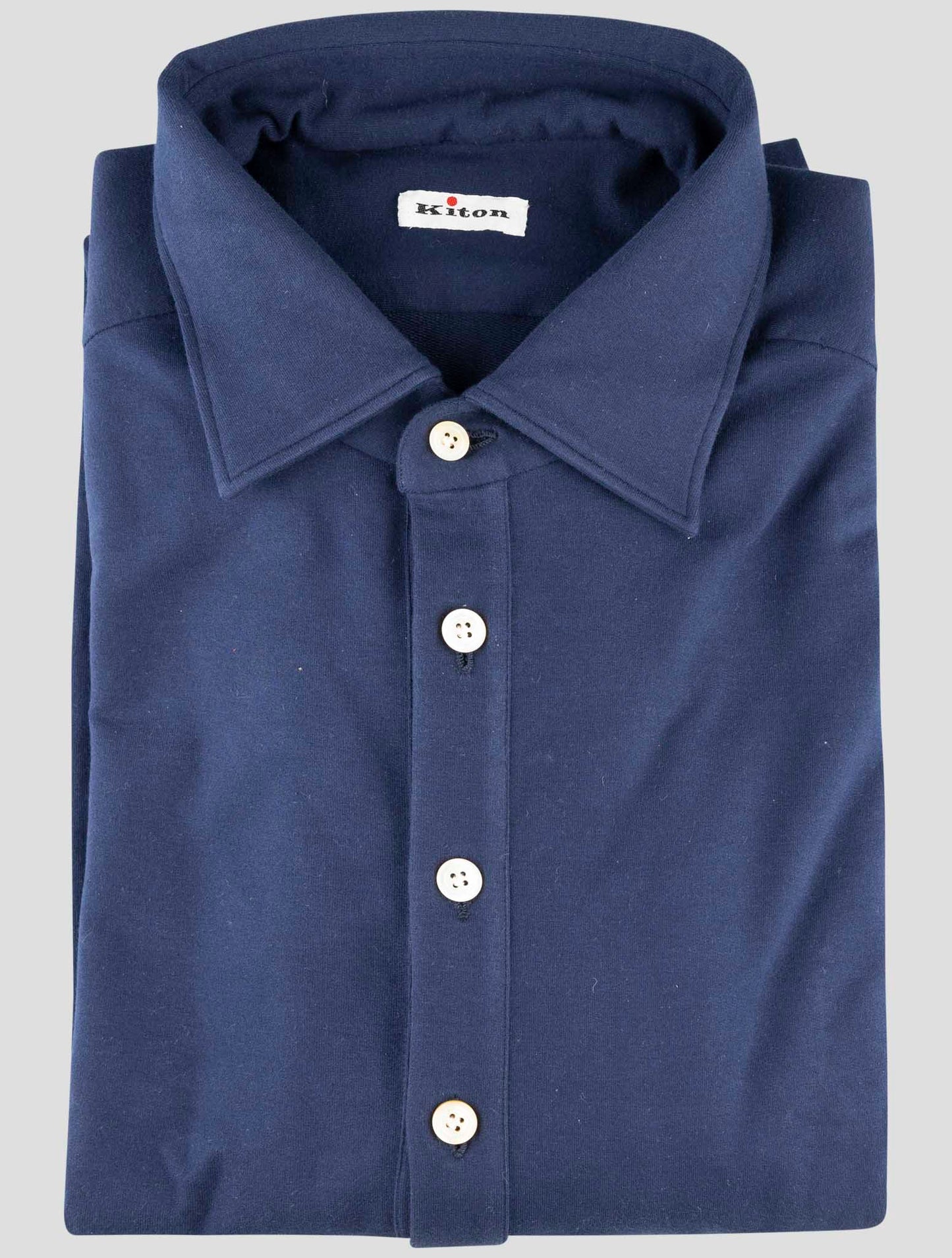 Kiton Blue Cotton Ea Shirt