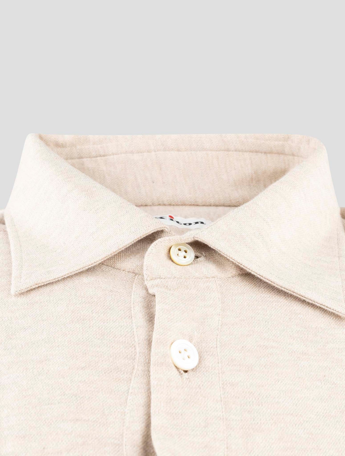 Kiton Beige Cotton Cashmere Sweater Polo