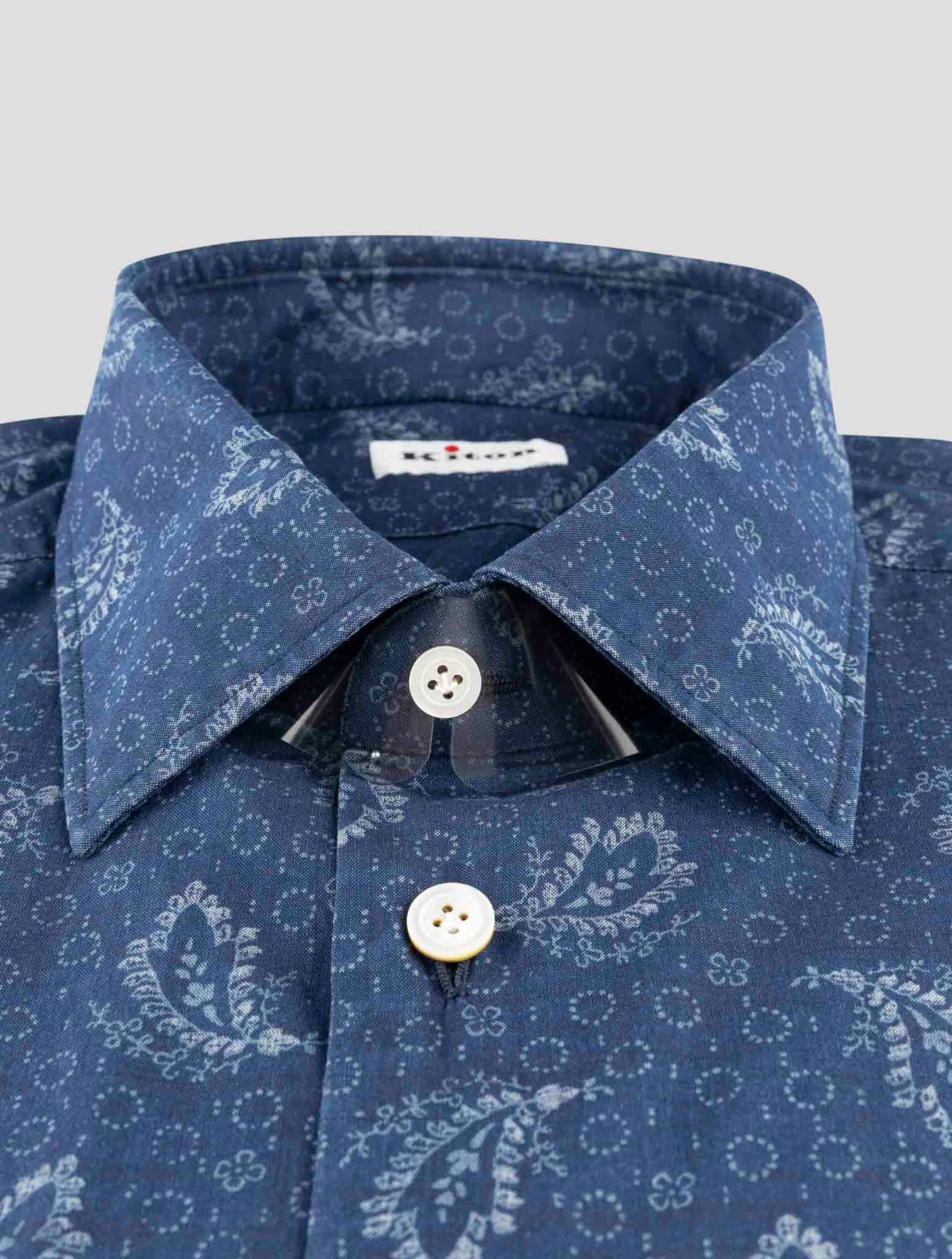 Kiton Blue Cotton Shirt