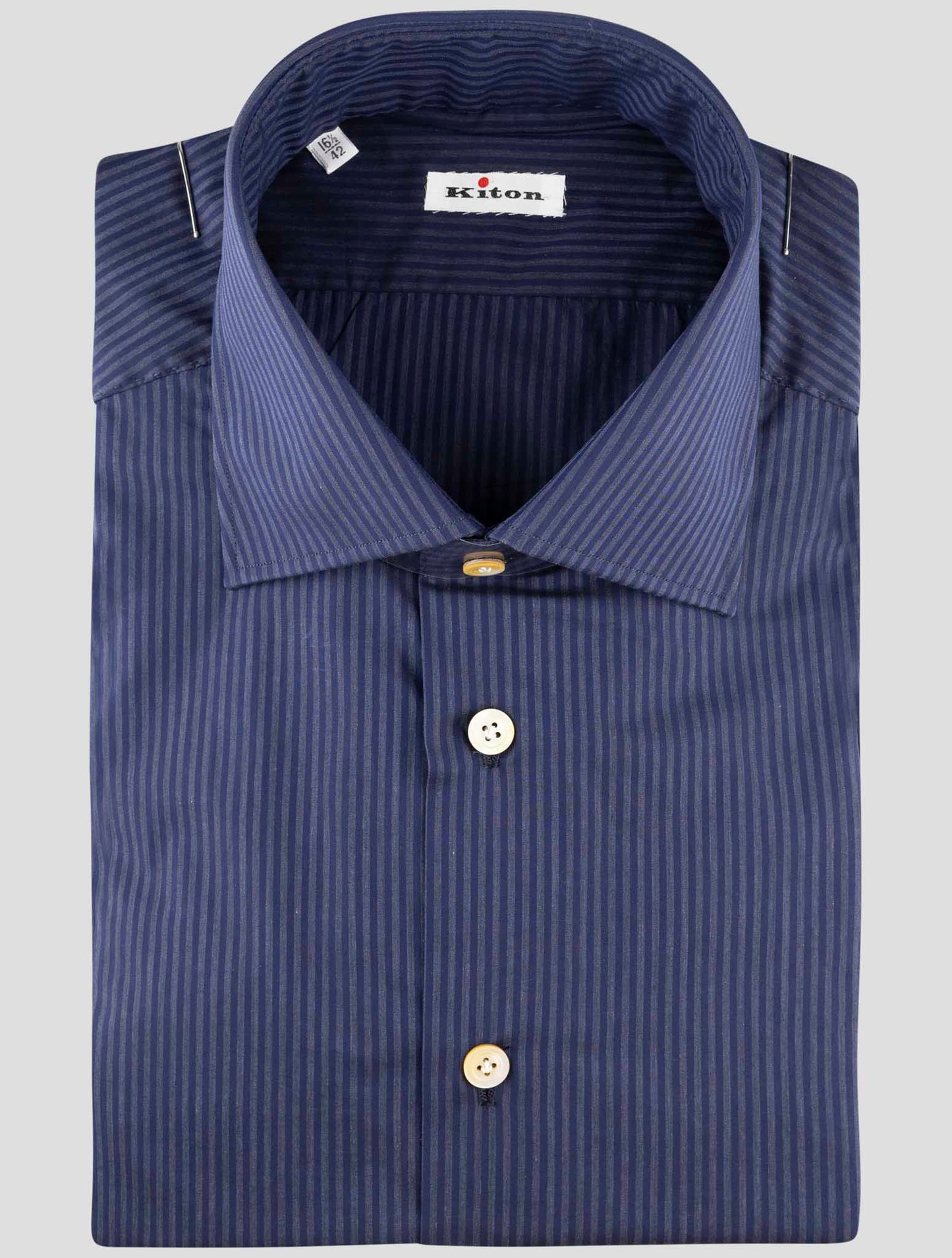 Kiton Blue Gray Cotton Shirt