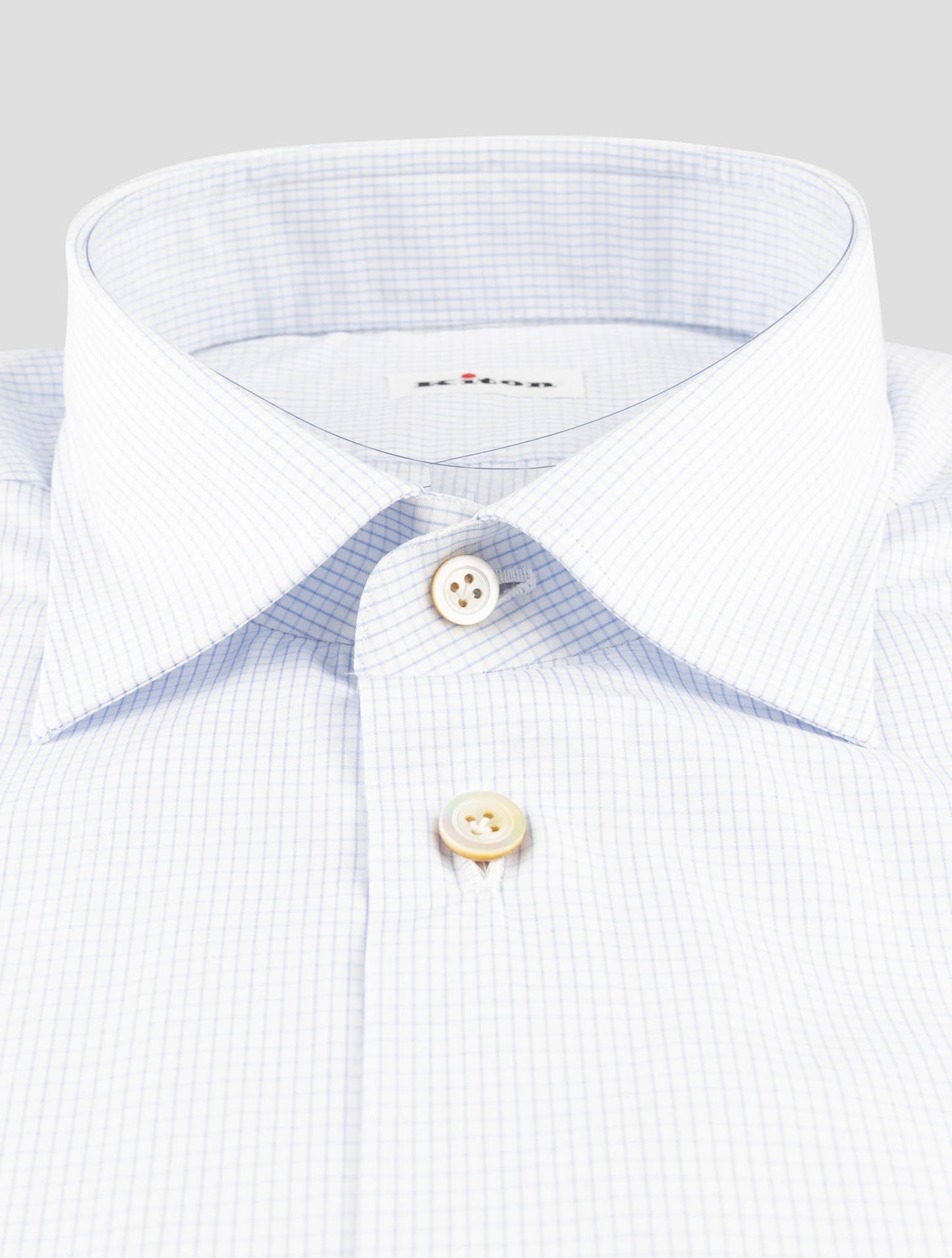 Kiton Light Blue White Cotton Shirt